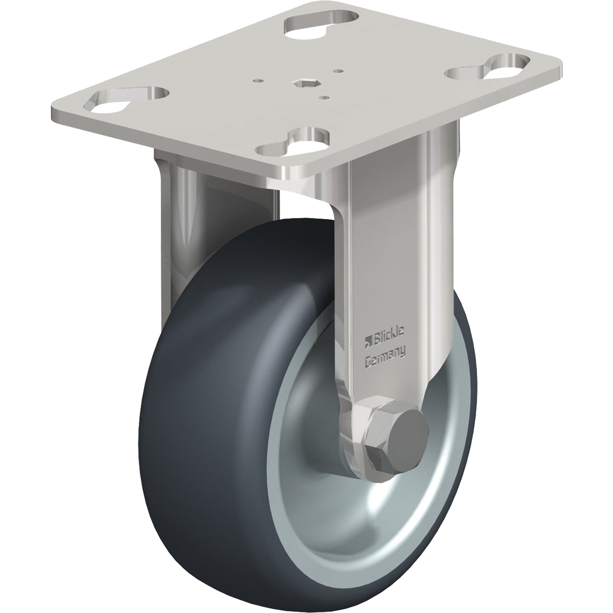 Roulette, Fixe, 3-1/8" (79,5 mm), Élastomère de caoutchouc thermoplastique, 220 lb (100 kg)