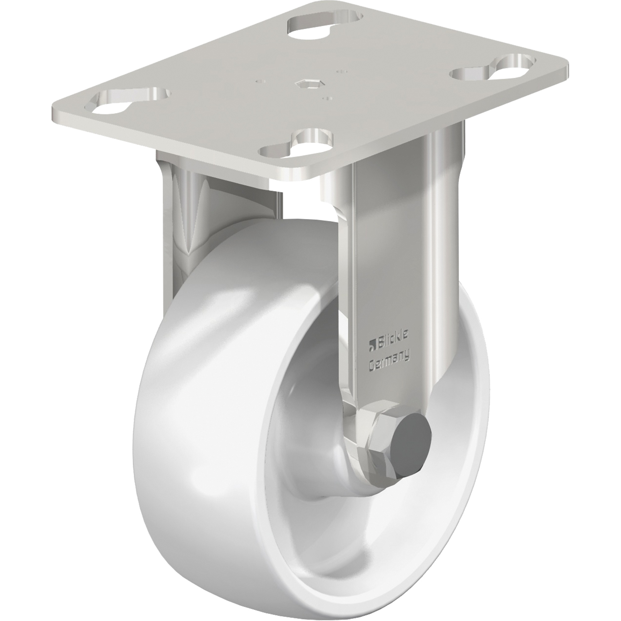 Roulette, Fixe, 3-1/8" (79,5 mm), Nylon, 265 lb (120 kg)