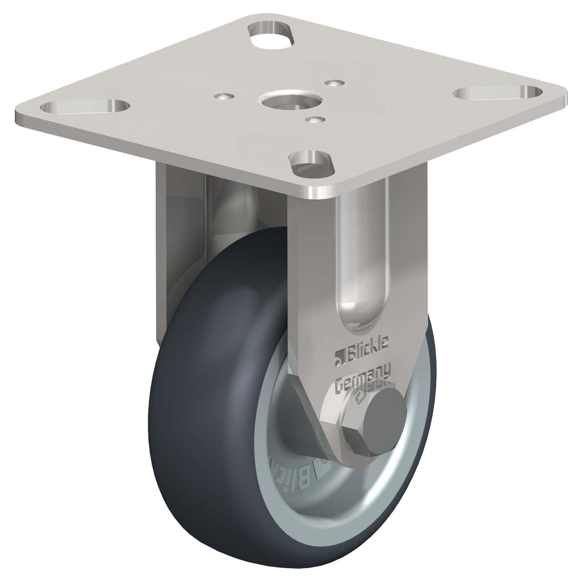 Roulette, Fixe, 3" (76 mm), Élastomère de caoutchouc thermoplastique, 165 lb (75 kg)