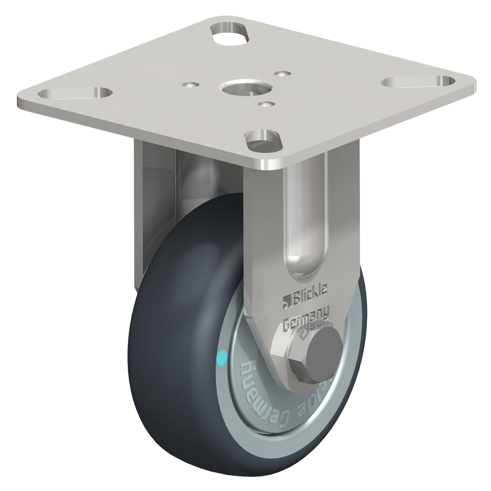 Roulette, Fixe, 3" (76 mm), Élastomère de caoutchouc thermoplastique, 165 lb (75 kg)
