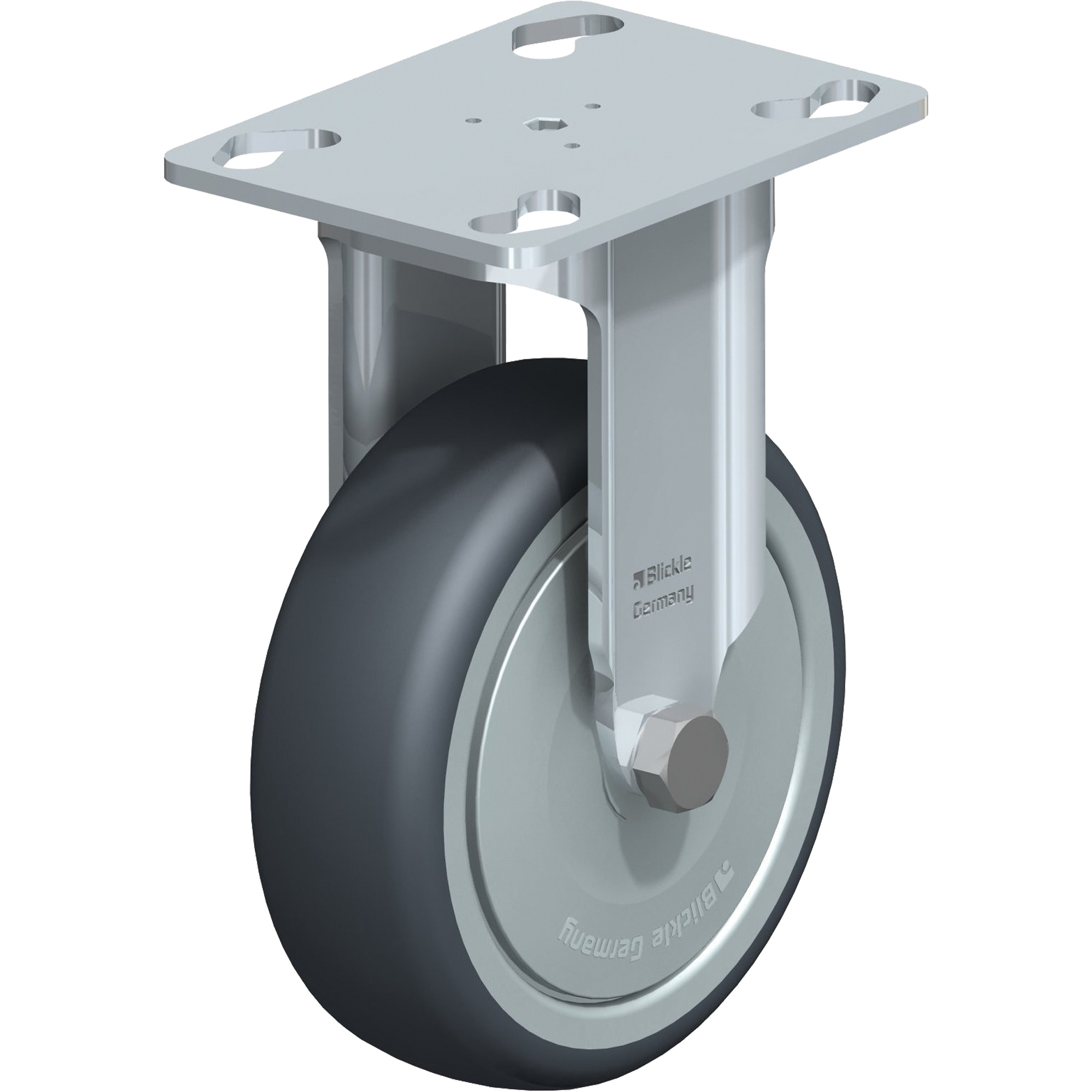 Roulette, Fixe, 4" (101,6 mm), Caoutchouc thermoplastique, 200 lb (91 kg)