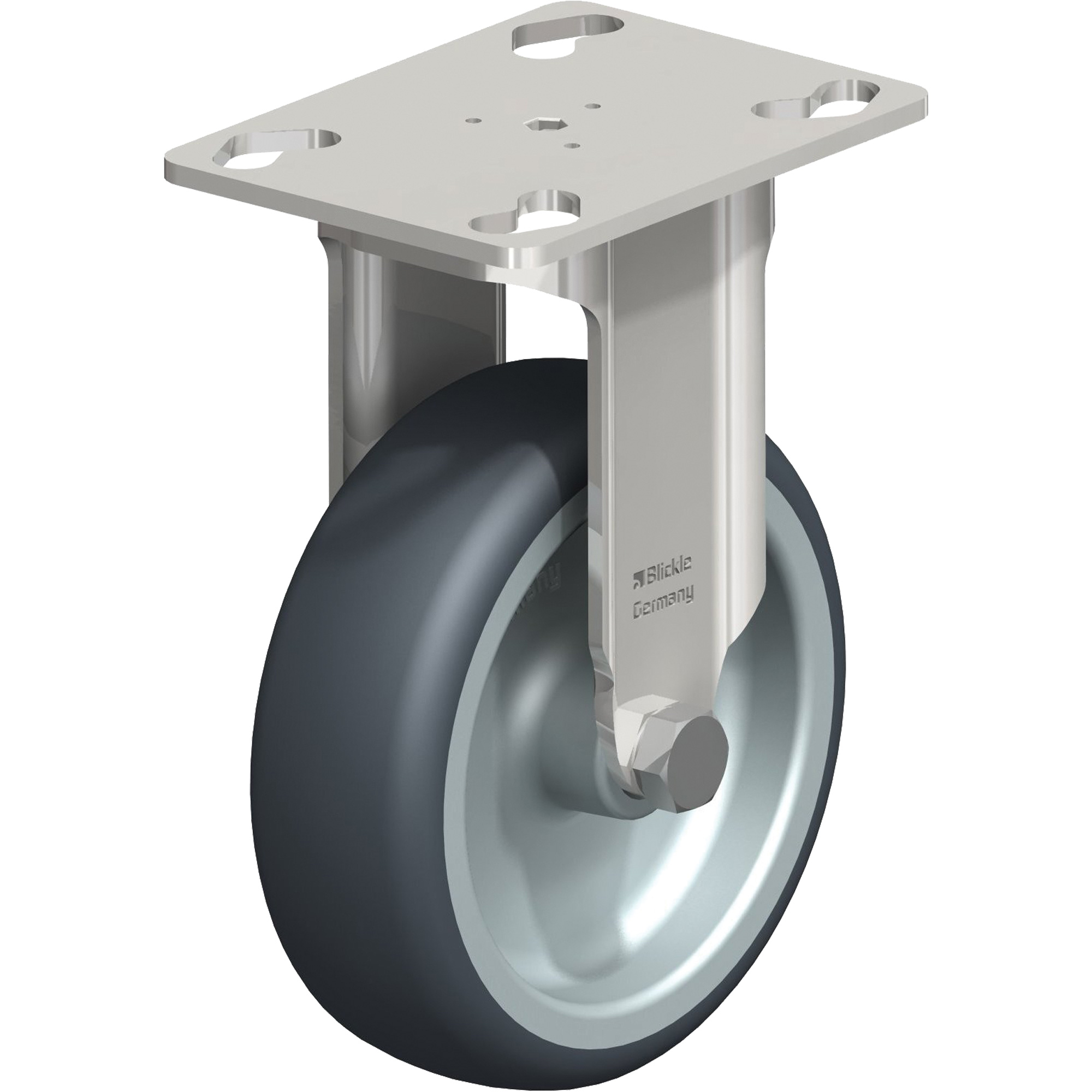 Roulette, Fixe, 4" (101,6 mm), Élastomère de caoutchouc thermoplastique, 240 lb (108 kg)
