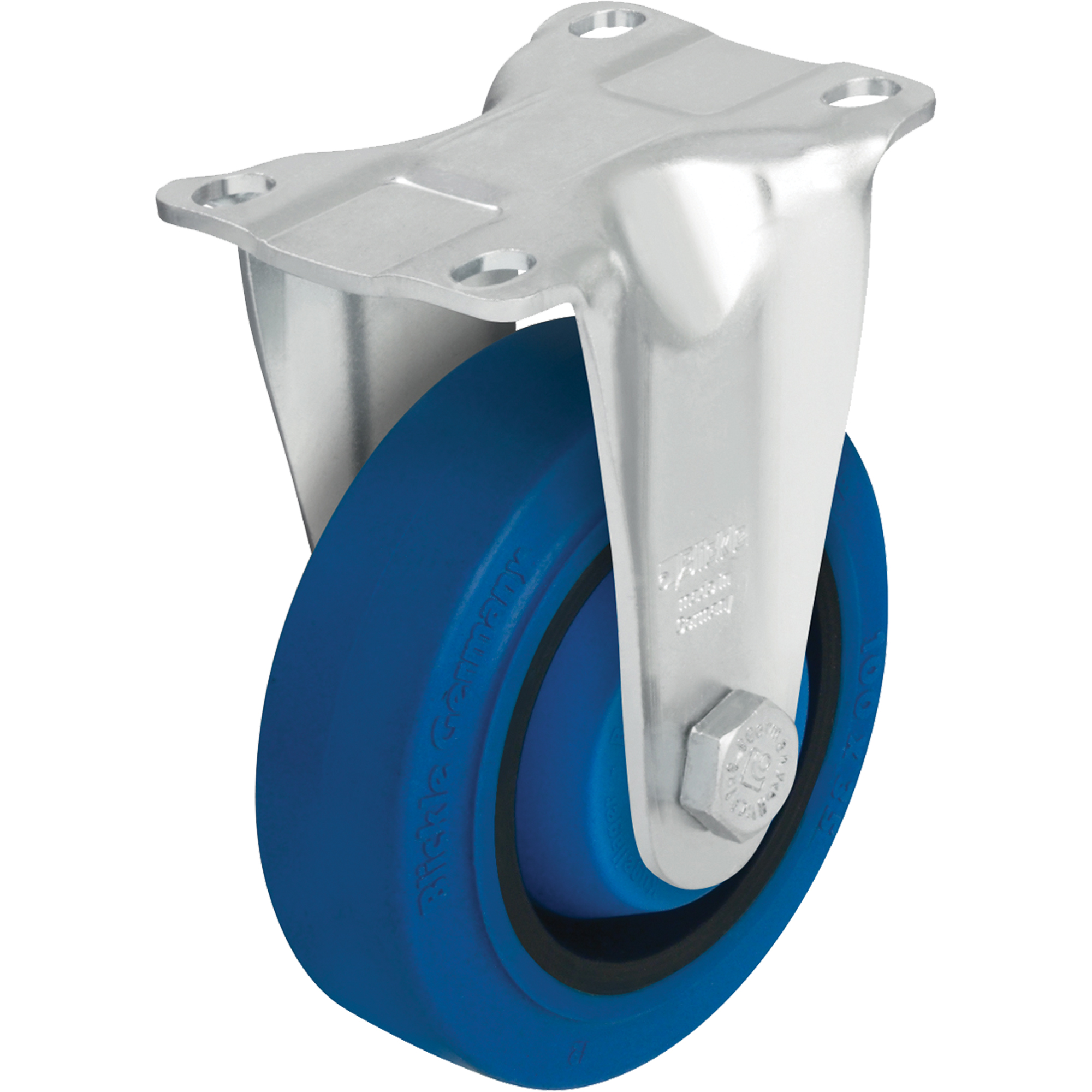 Roulette, Fixe, 4" (101,6 mm), Caoutchouc rigide, 400 lb (181 kg)