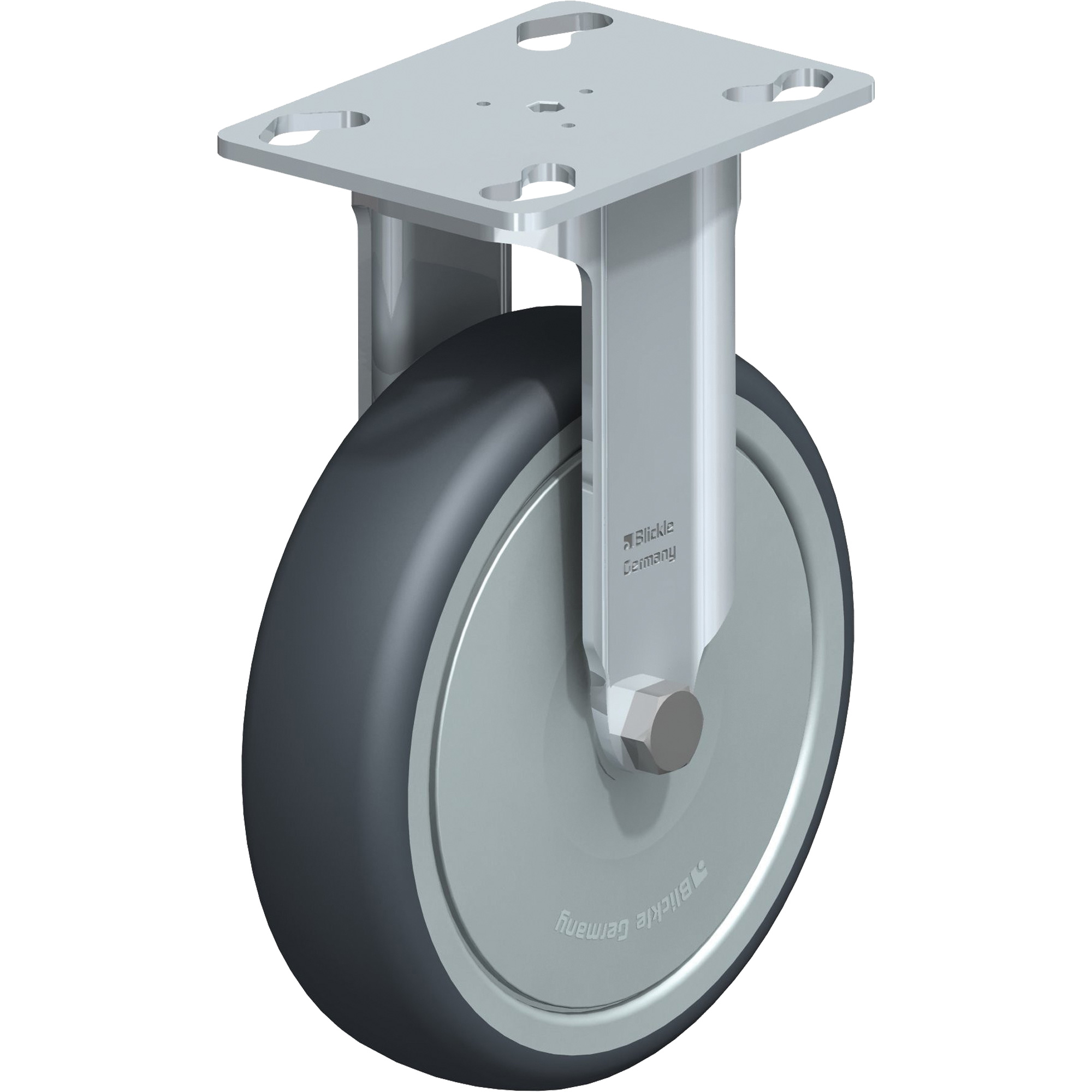 Roulette, Fixe, 5" (127 mm), Caoutchouc thermoplastique, 220 lb (100 kg)