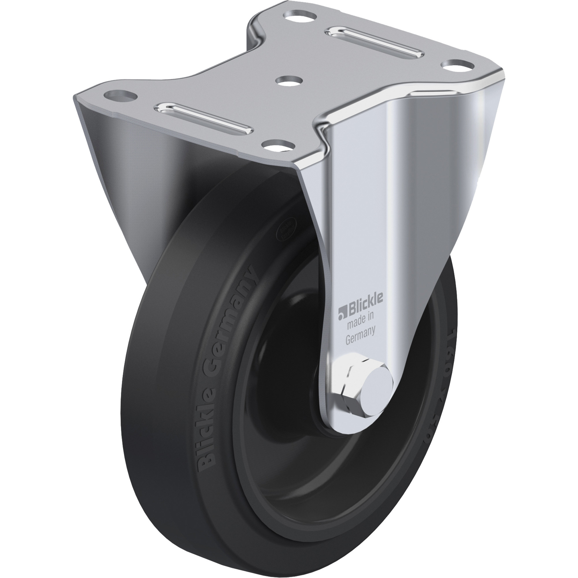 Roulette, Fixe, 6-5/16" (160,3375 mm), Caoutchouc rigide, 880 lb (400 kg)