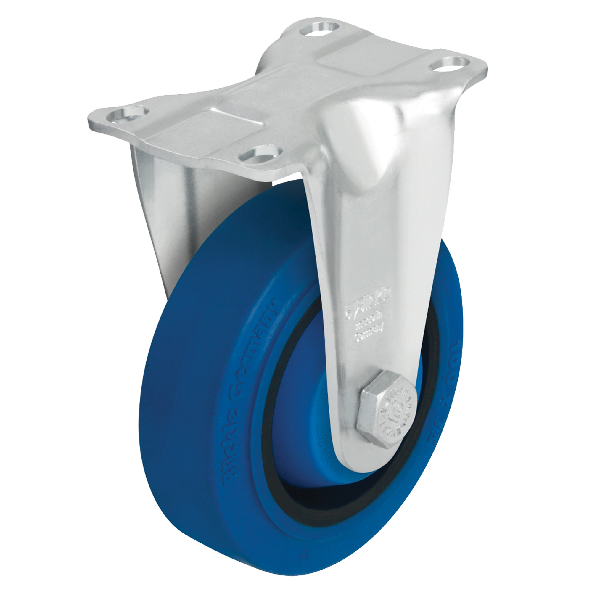 Roulette non-marquante, Fixe, 5" (127 mm), Caoutchouc, 350 lb (158,8 kg)