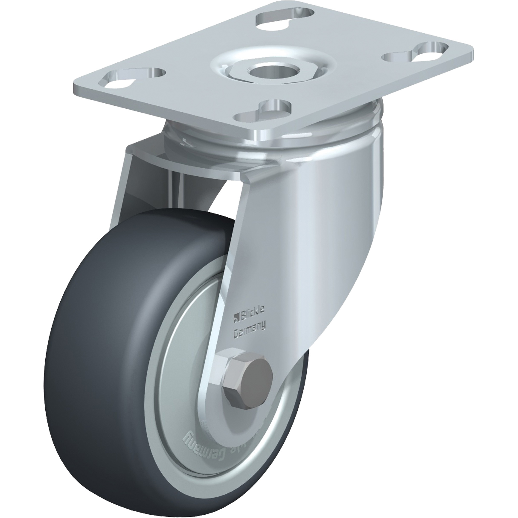 Roulette, Pivotant, 3-1/8" (79,5 mm), Caoutchouc thermoplastique, 130 lb (59 kg)