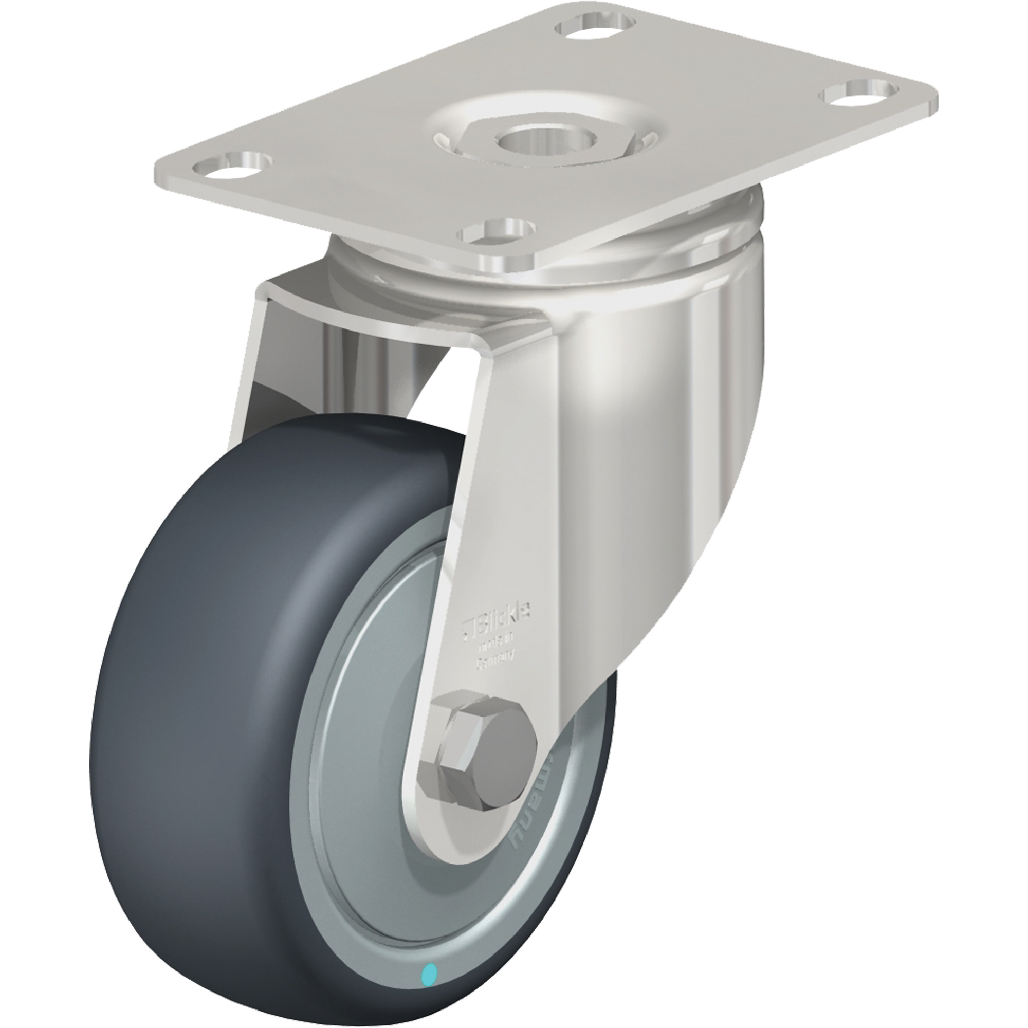 Roulette, Pivotant, 3-1/8" (79,5 mm), Élastomère de caoutchouc thermoplastique, 220 lb (100 kg)