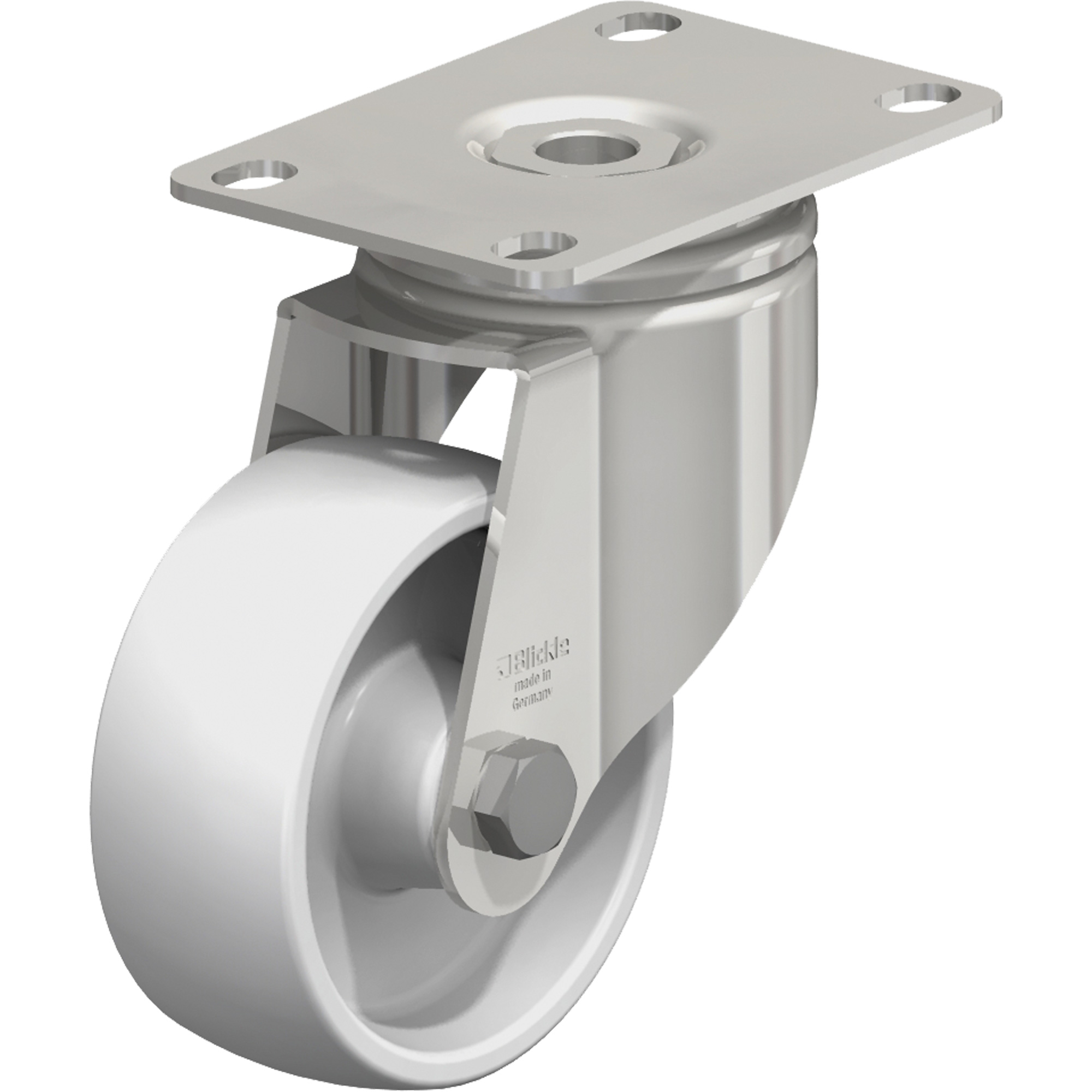Roulette, Pivotant, 3-1/8" (79,5 mm), Nylon, 265 lb (120 kg)