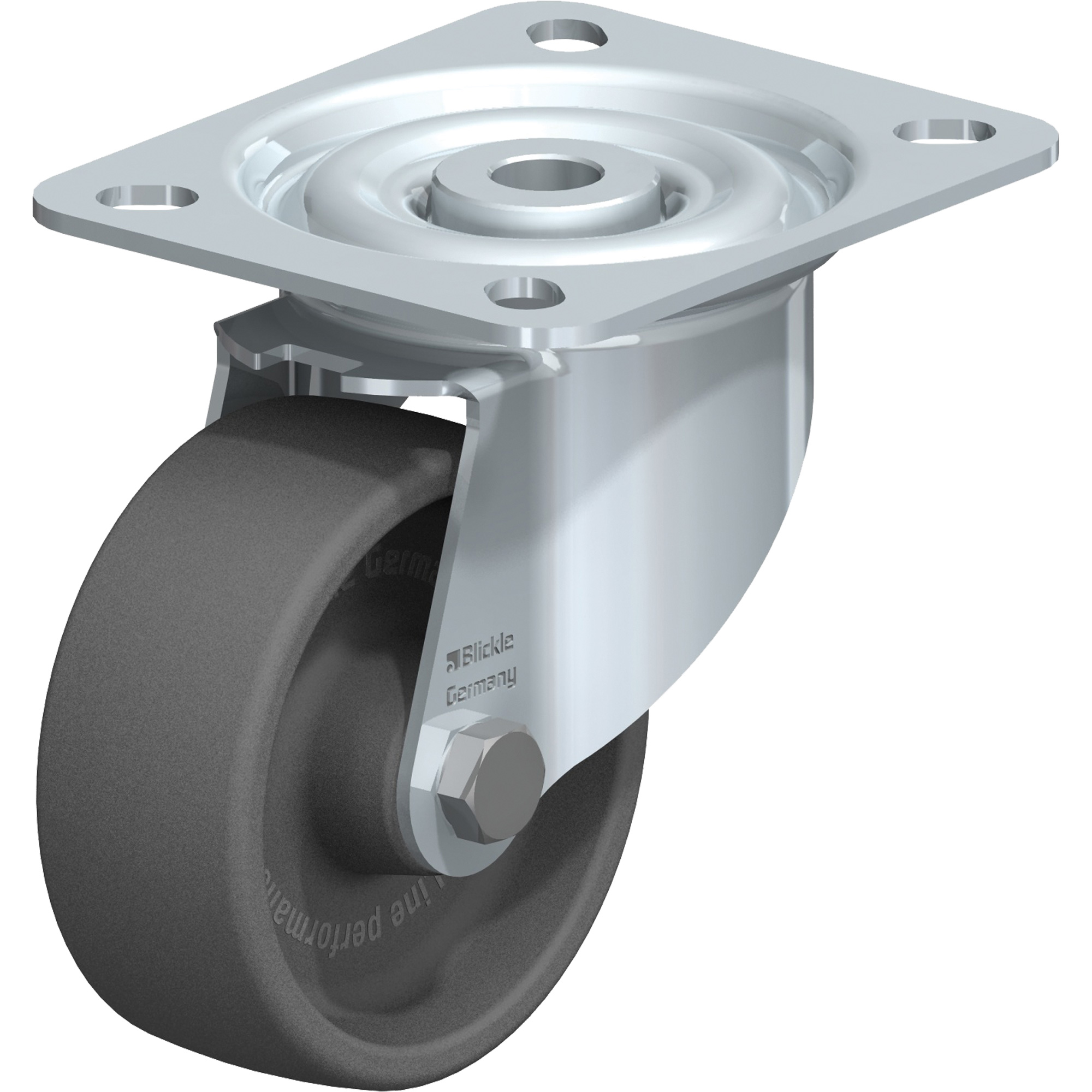 Roulette, Pivotant, 3-1/8" (79,5 mm), Thermoplastique résistant à la chaleur, 330 lb (150 kg)