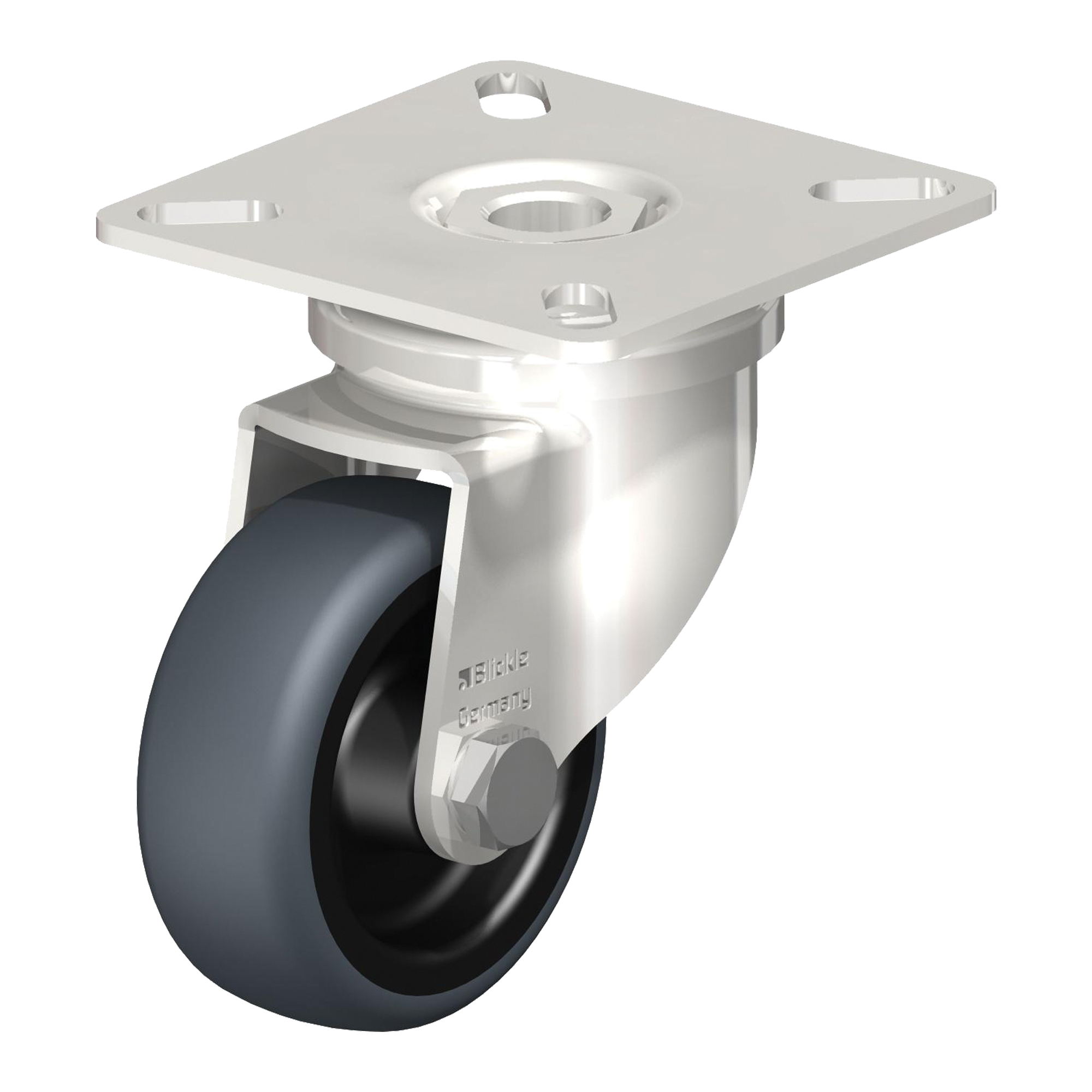 Roulette, Pivotant, 2" (51 mm), Élastomère de caoutchouc thermoplastique, 110 lb (50 kg)