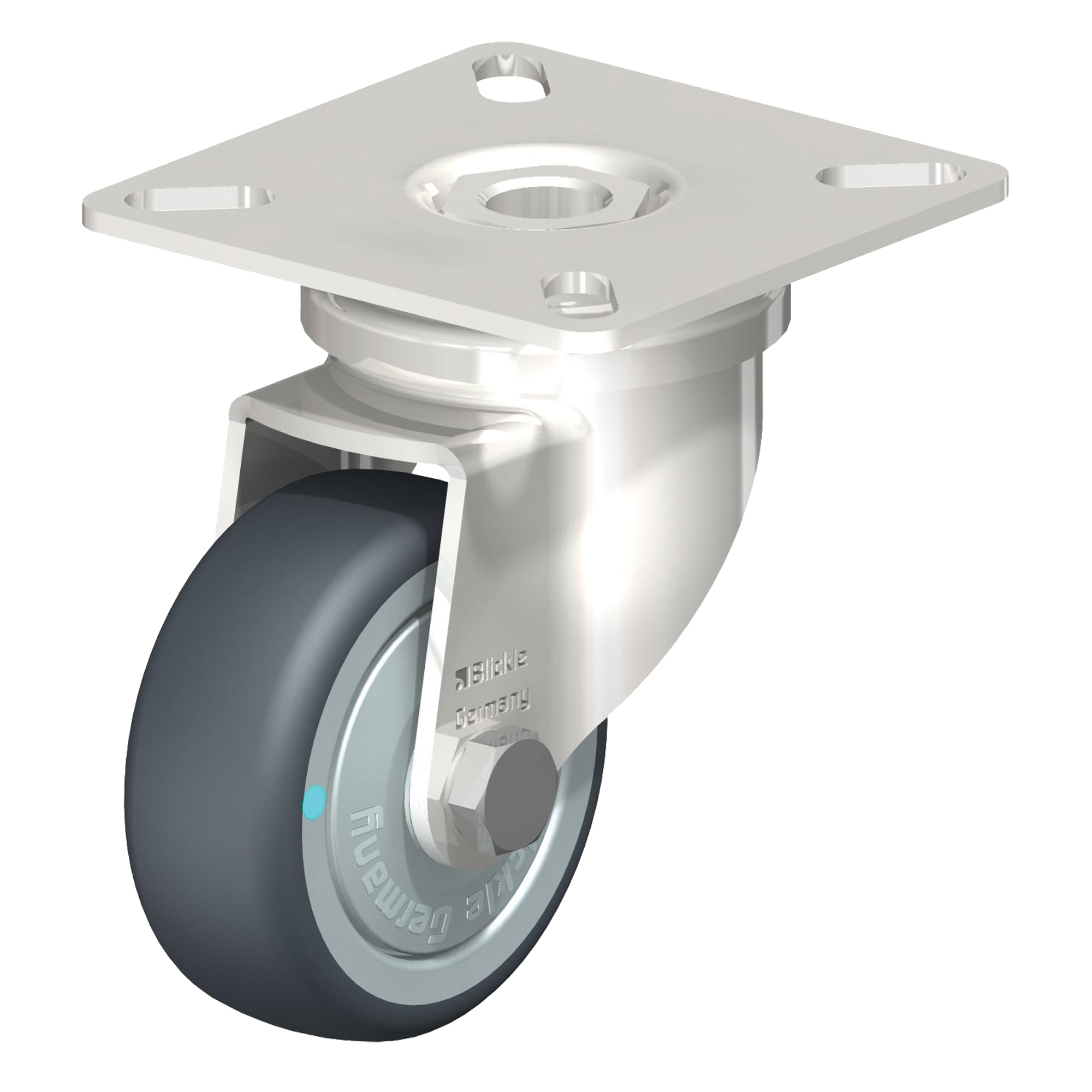 Roulette, Pivotant, 2" (51 mm), Élastomère de caoutchouc thermoplastique, 110 lb (50 kg)