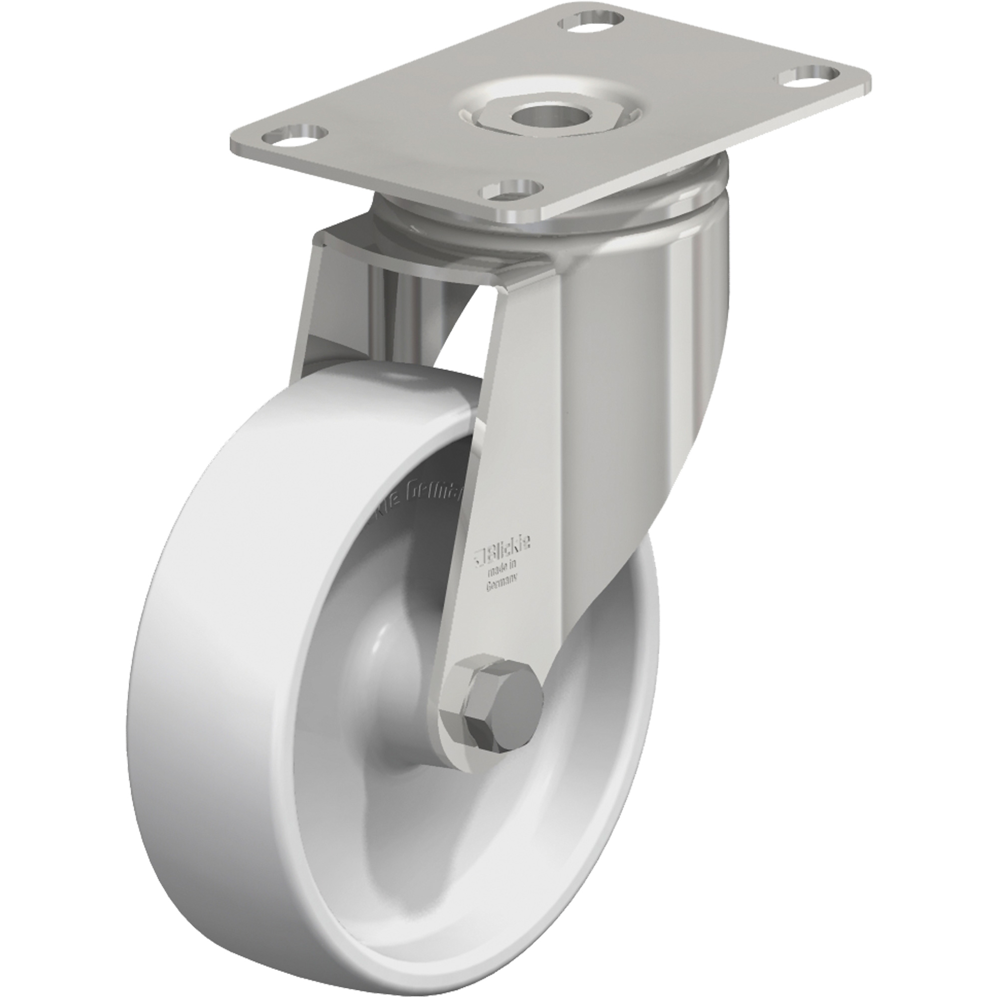 Roulette, Pivotant, 4" (101,6 mm), Nylon, 265 lb (120 kg)