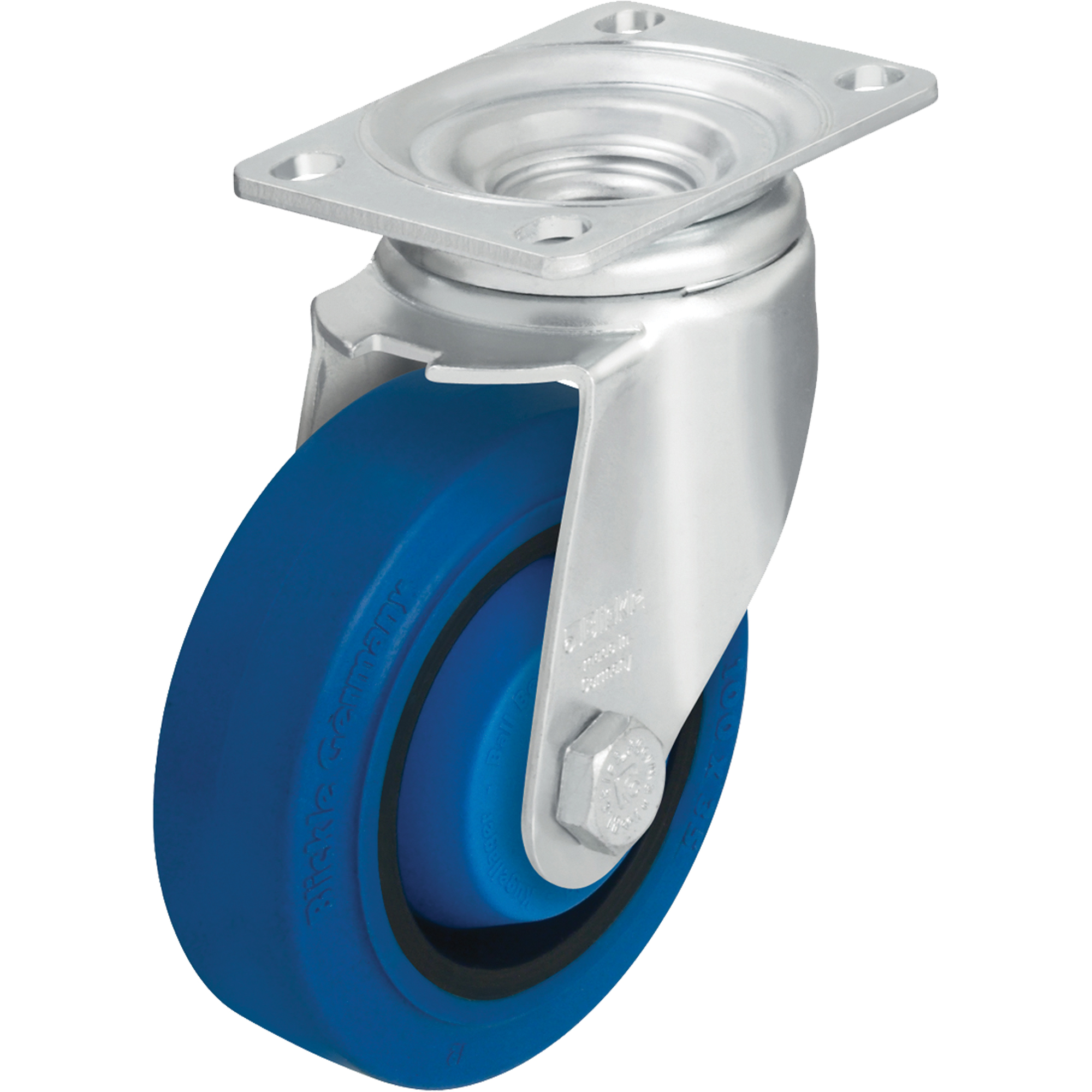 Roulette, Pivotant, 4" (101,6 mm), Caoutchouc rigide, 400 lb (181 kg)