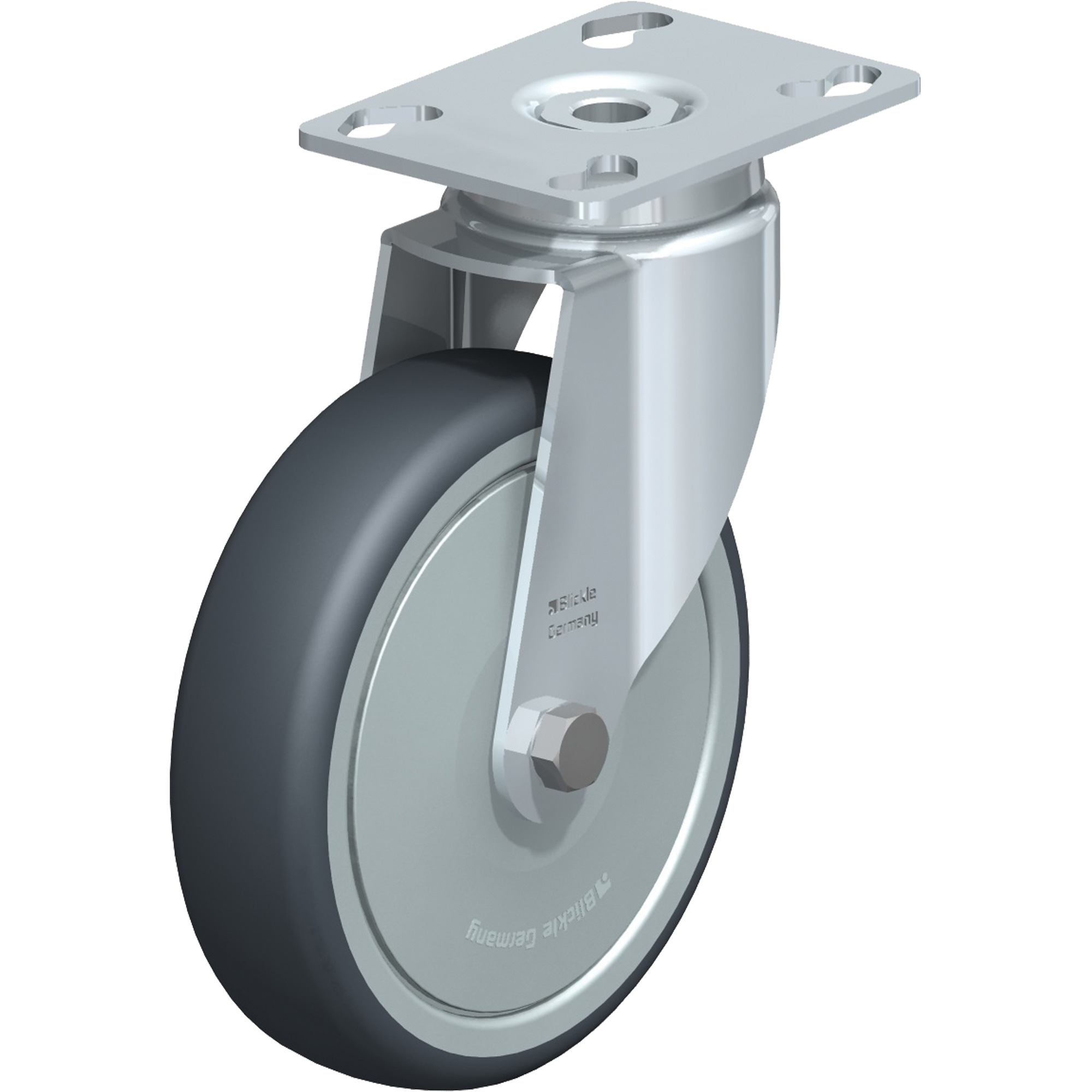Roulette, Pivotant, 5" (127 mm), Caoutchouc thermoplastique, 220 lb (100 kg)