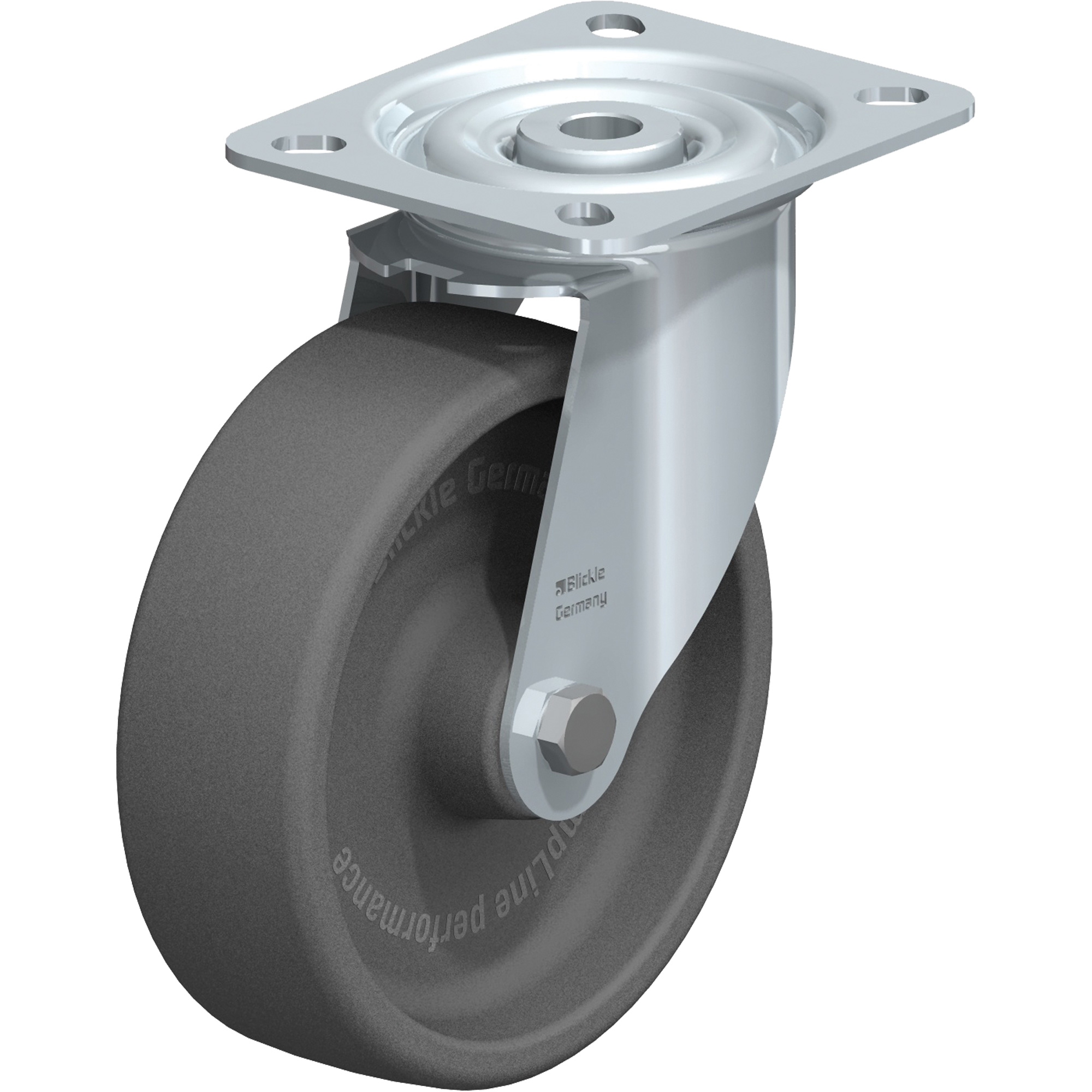 Roulette, Pivotant, 5" (127 mm), Thermoplastique résistant à la chaleur, 330 lb (150 kg)