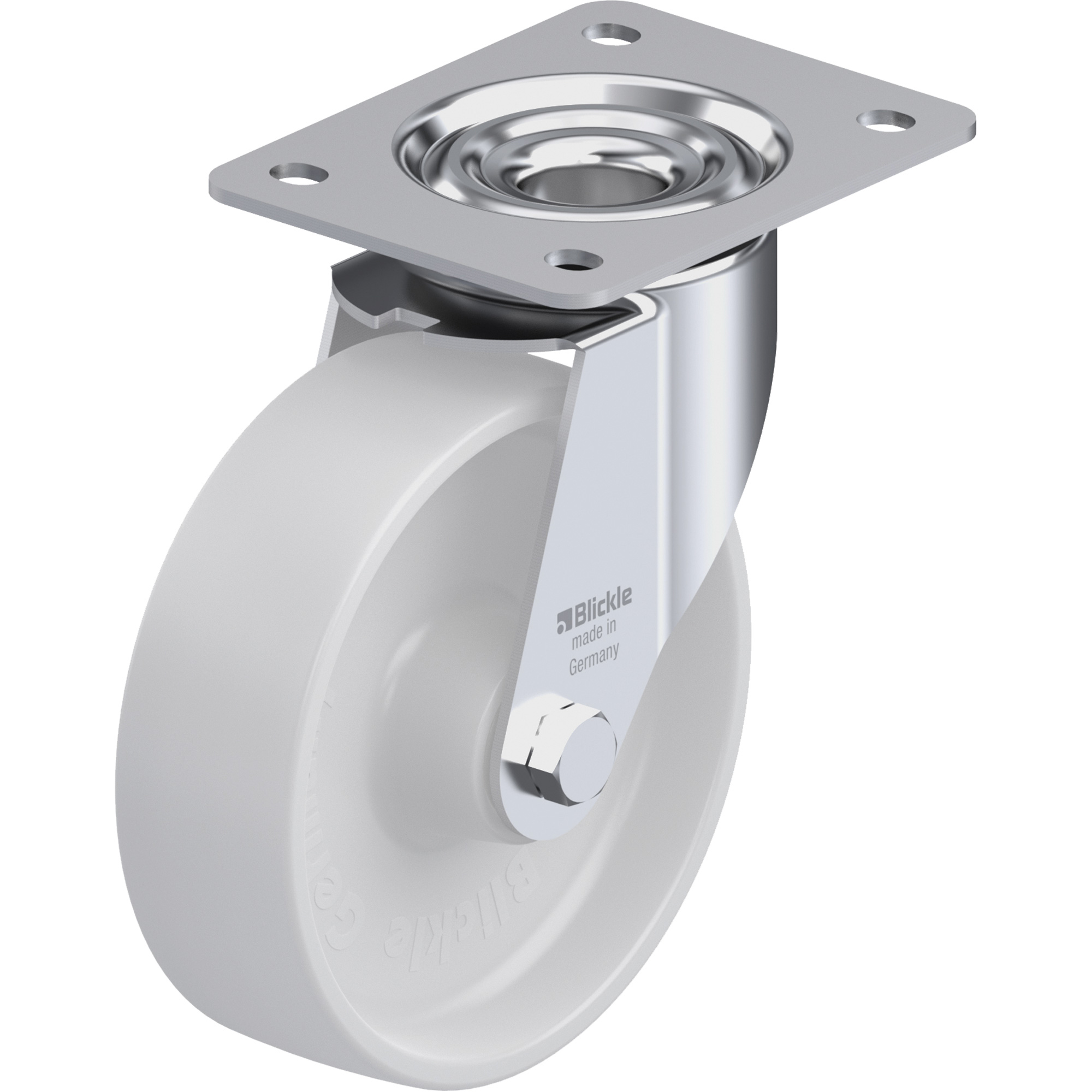 Roulette, Pivotant, 6-5/16" (160,3375 mm), Nylon, 660 lb (300 kg)