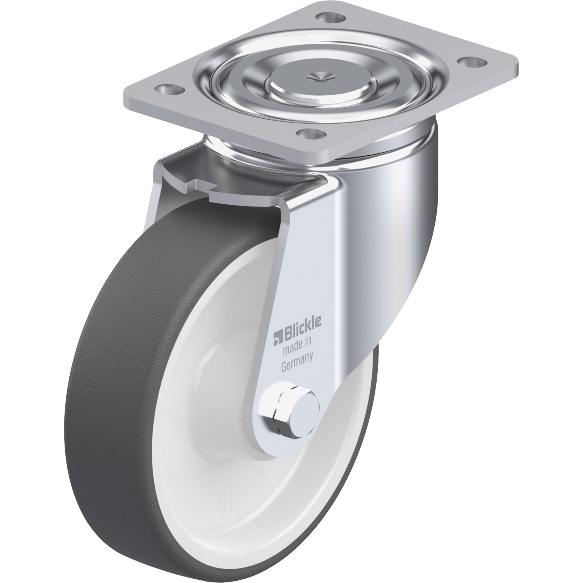 Roulette, Pivotant, 6-5/16" (160,3375 mm), Polyuréthane, 1210 lb (550 kg)