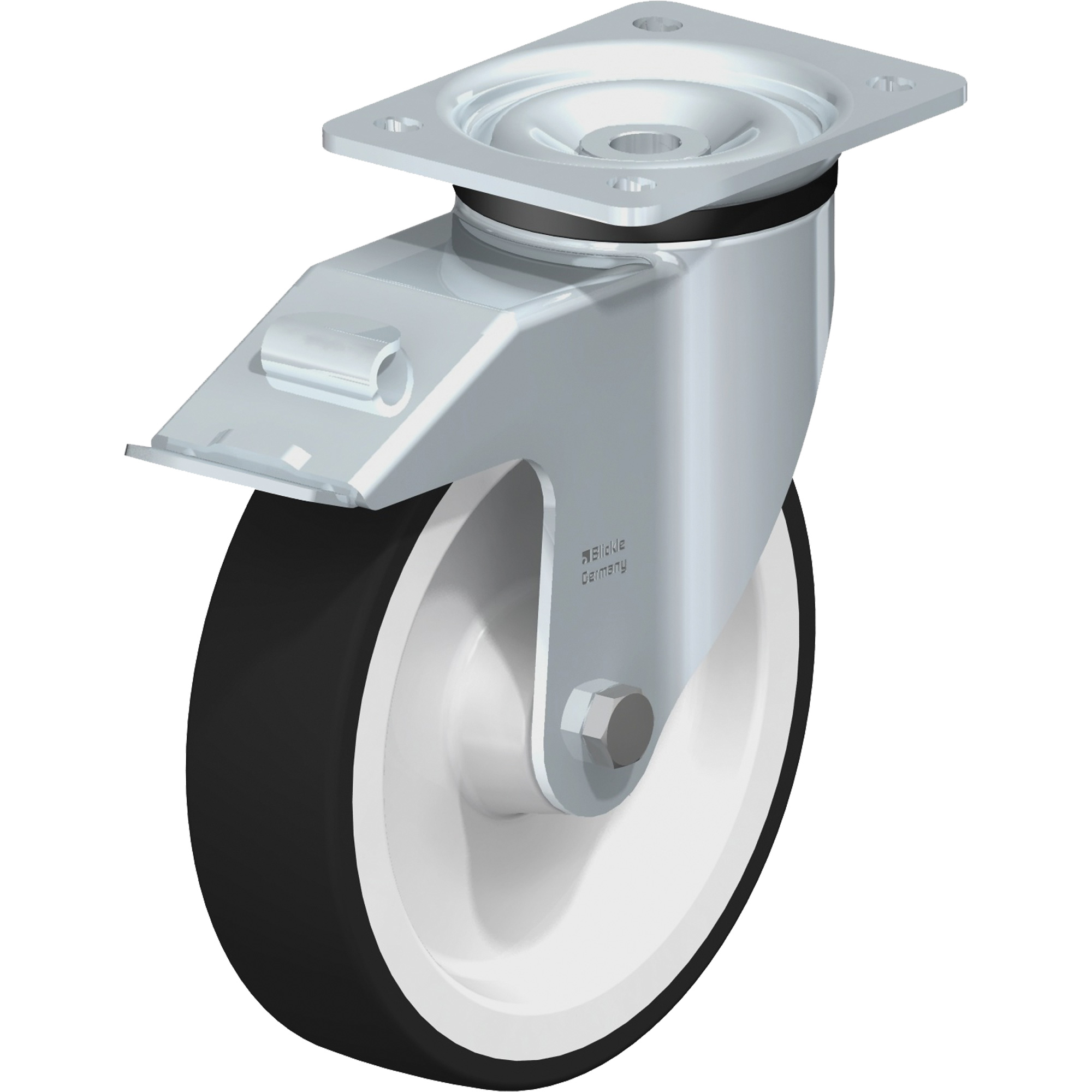 Roulette, Pivotant avec frein, 7-7/8" (200 mm), Polyuréthane, 1320 lb (598,7419 kg)