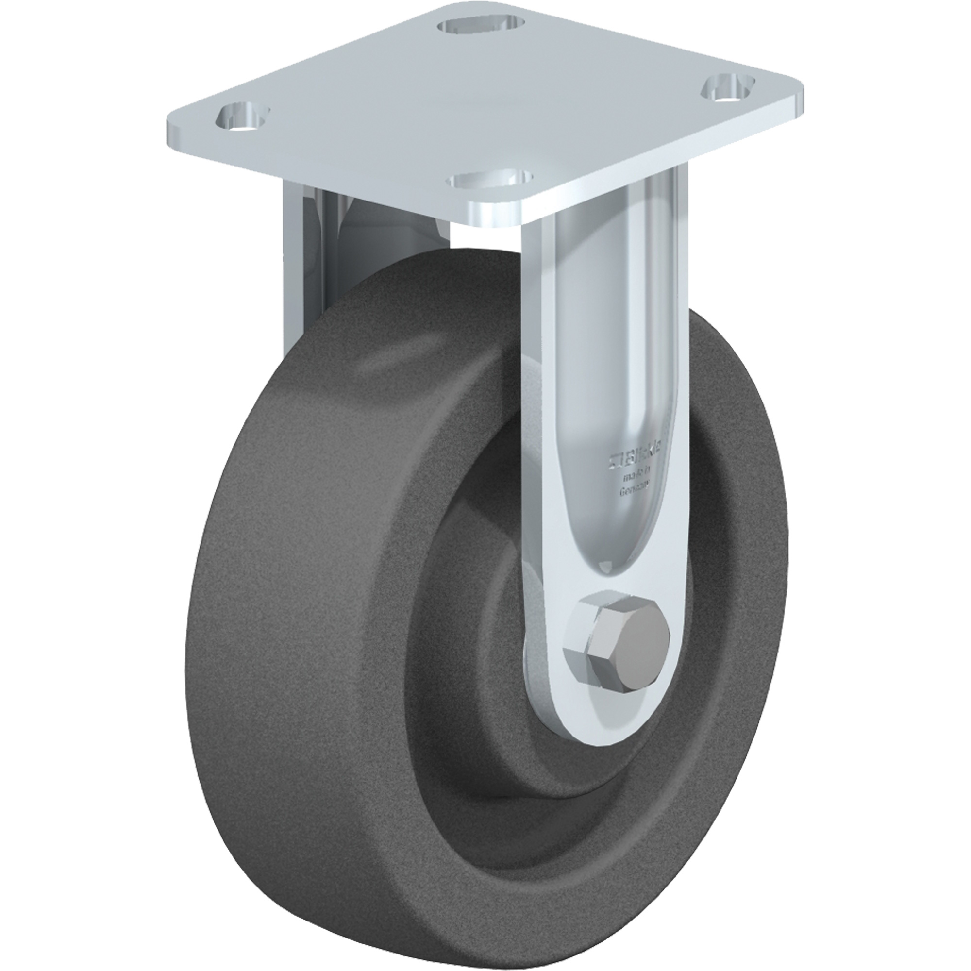 Roulette résistant aux chocs, Fixe, 6-5/16" (160,3375 mm), Nylon, 1250 lb (567 kg)