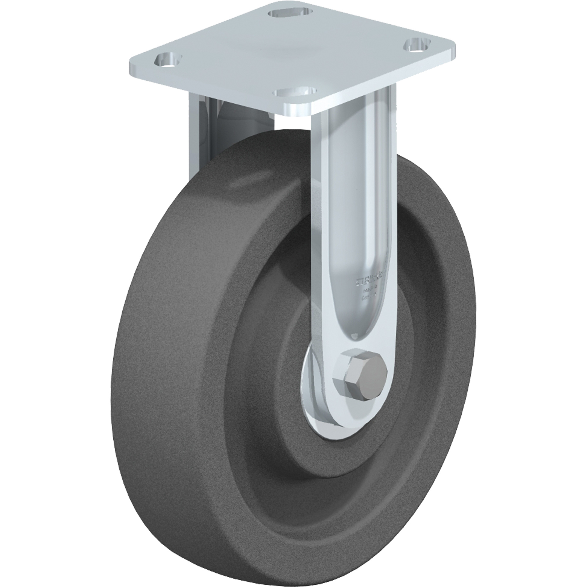 Roulette résistant aux chocs, Fixe, 8" (203,2 mm), Nylon, 1250 lb (567 kg)