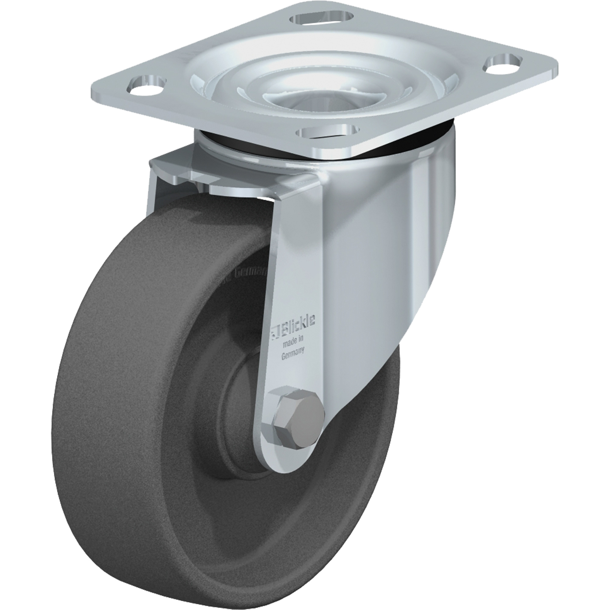 Roulette résistant aux chocs, Pivotant, 5" (127 mm), Nylon, 660 lb (300 kg)