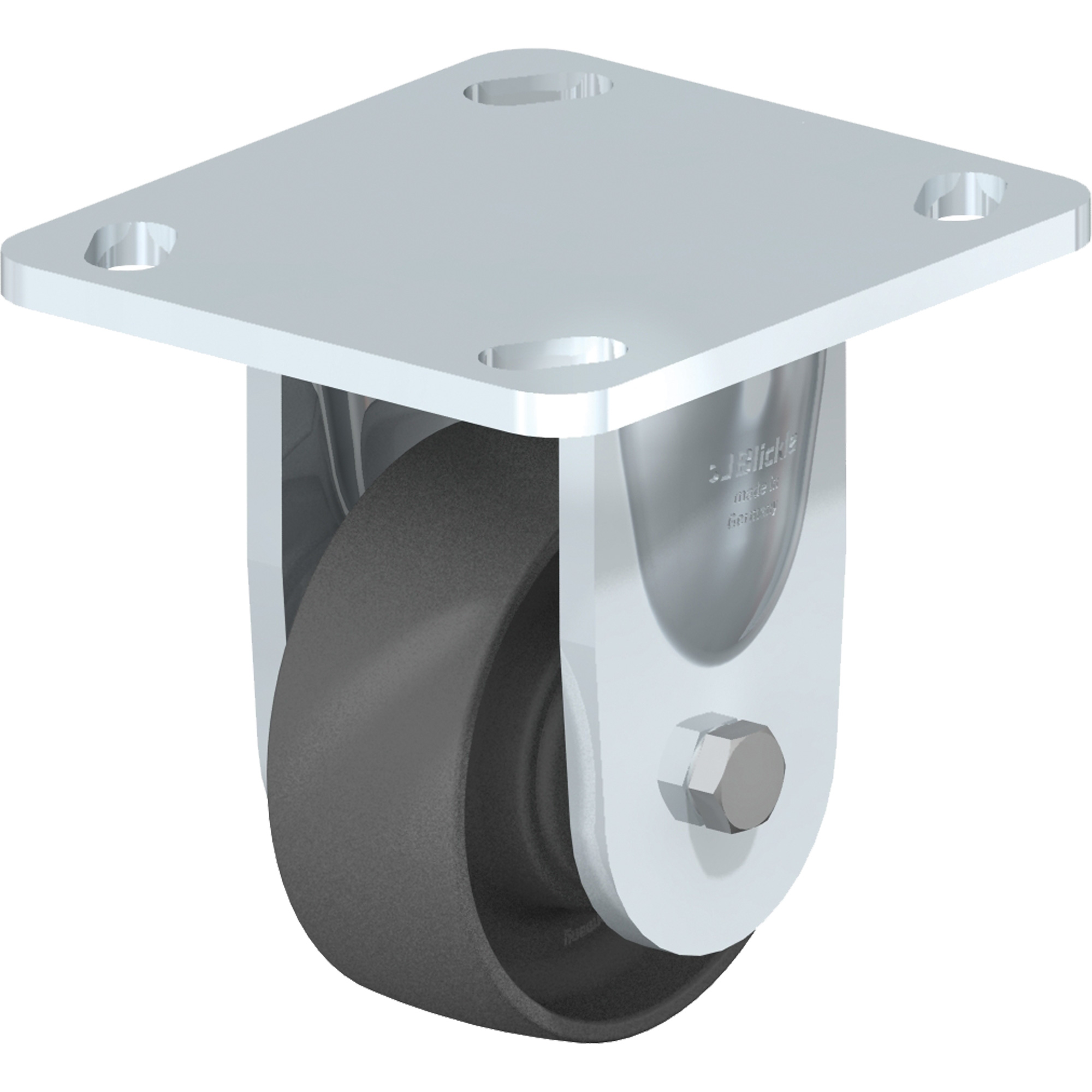 Roulette résistante aux chocs, Fixe, 3-1/8" (79,5 mm), Nylon, 350 lb (158,8 kg)