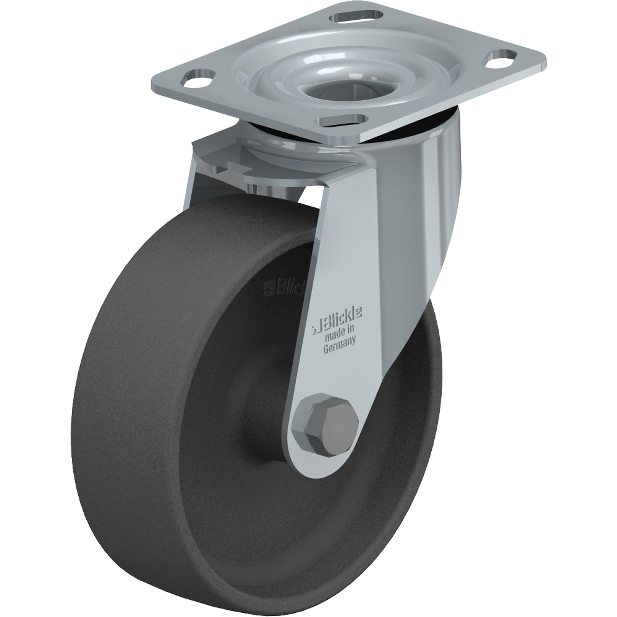Roulette résistante aux chocs, Pivotant, 6" (152,4 mm), Nylon, 660 lb (300 kg)