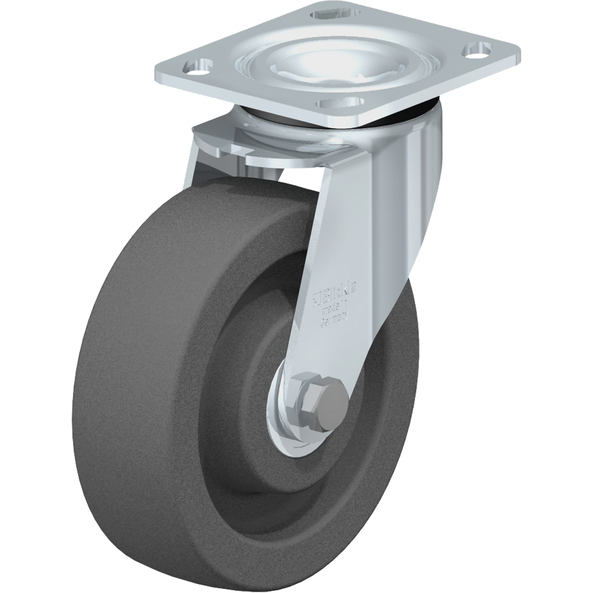 Roulette résistante aux chocs, Pivotant, 6-5/16" (160,3375 mm), Nylon, 1250 lb (567 kg)