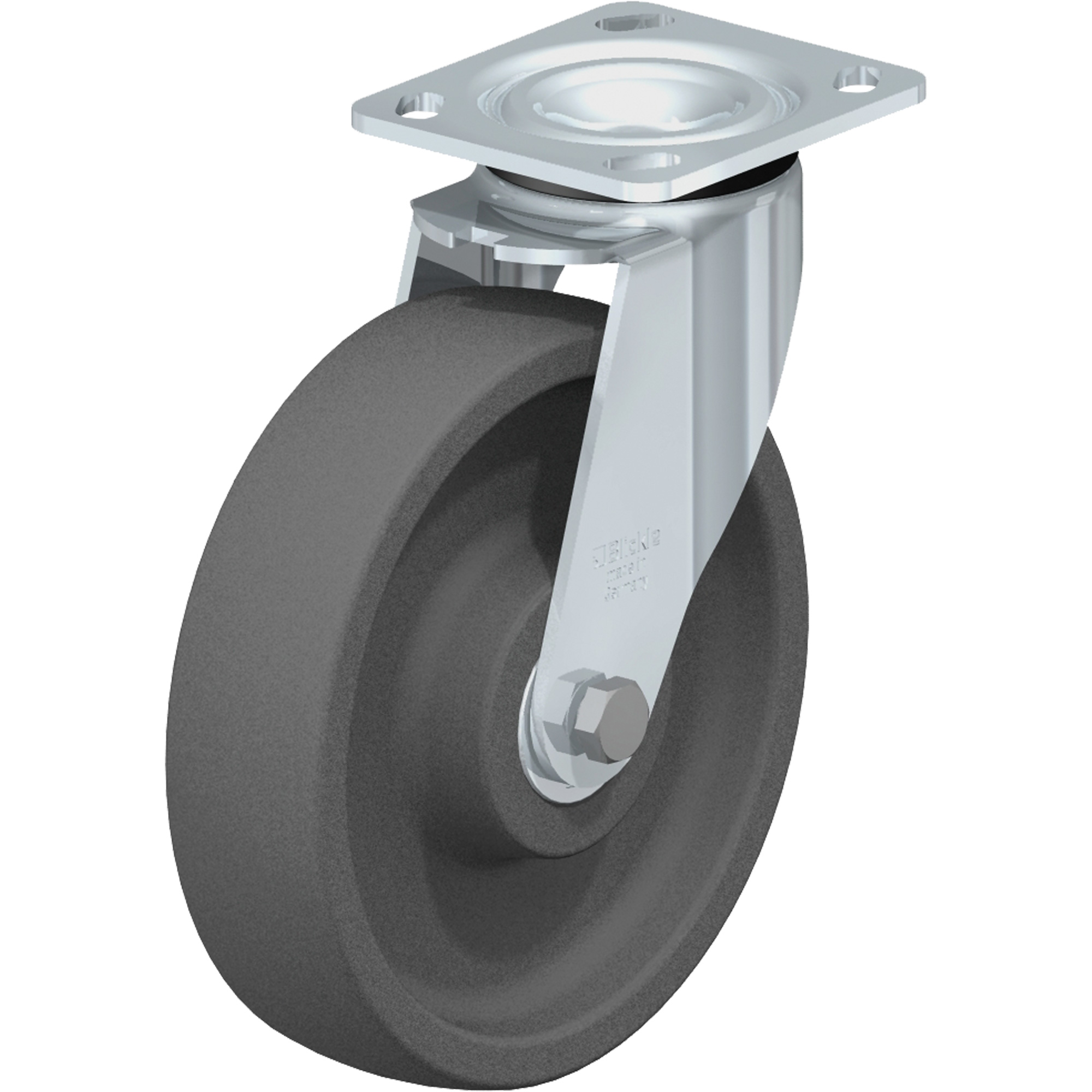 Roulette résistante aux chocs, Pivotant, 8" (203,2 mm), Nylon, 1250 lb (567 kg)