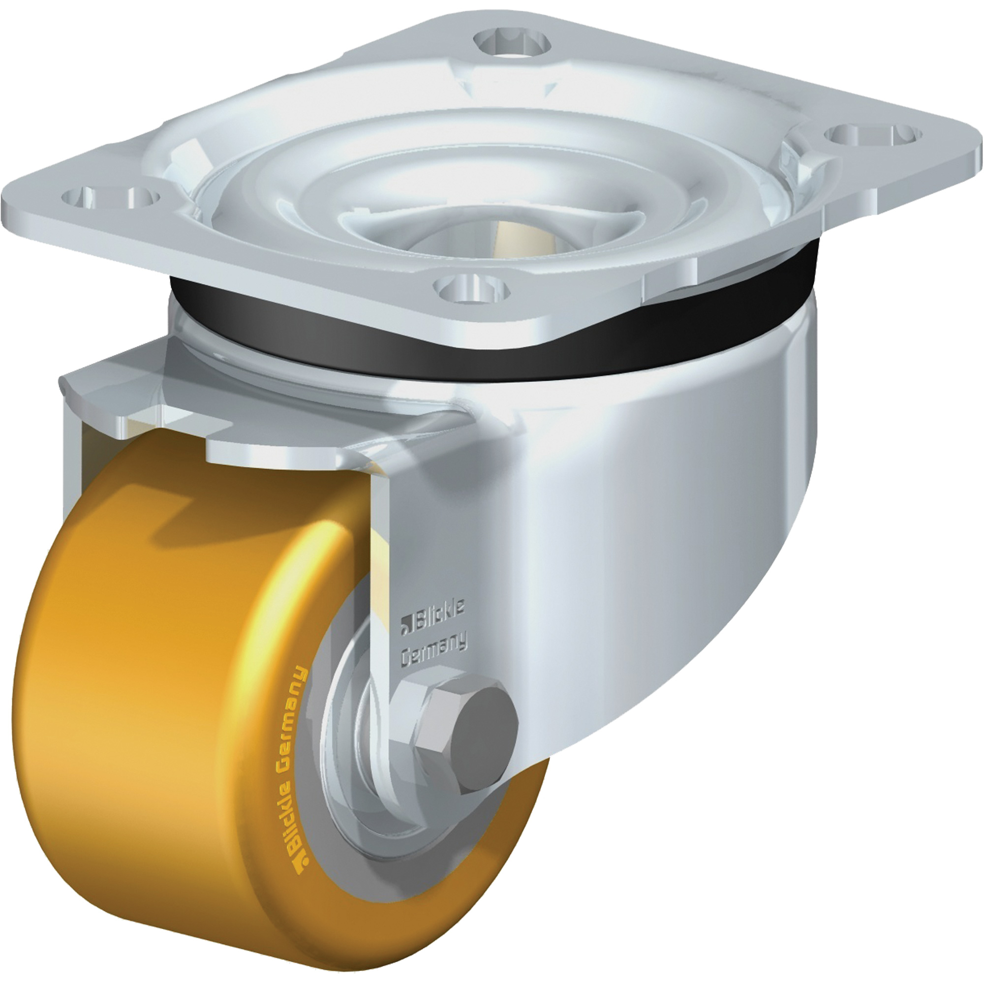 Roulette robuste, Pivotant, 2-3/5" (65 mm), Polyuréthane, 1377 lb (625 kg)