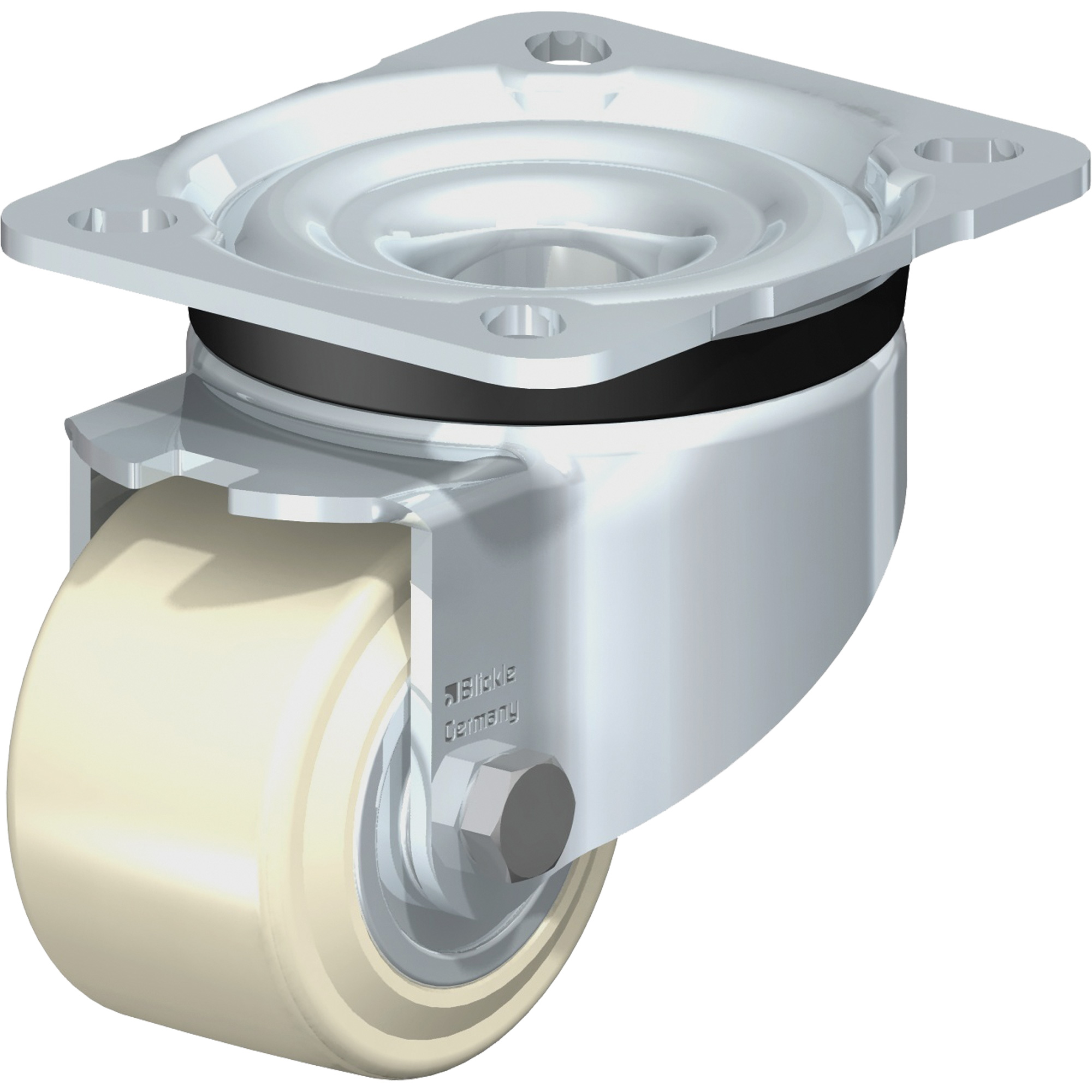 Roulette surbaissée, Fixe, 2-1/2" (63,5 mm), Nylon, 440 lb (199,58 kg)