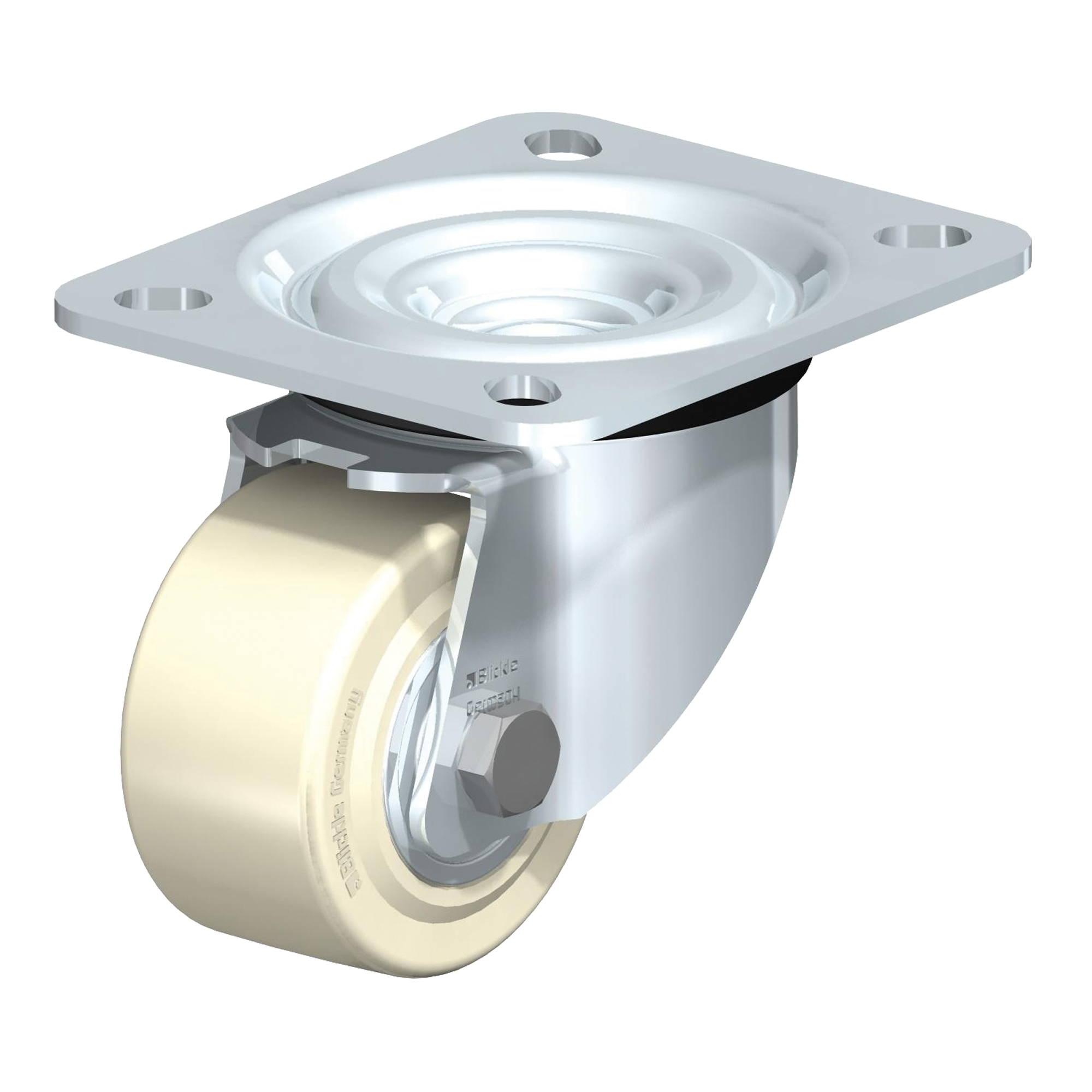 Roulette surbaissée, Fixe, 2-3/8" (60,5 mm), Nylon, 440 lb (199,58 kg)