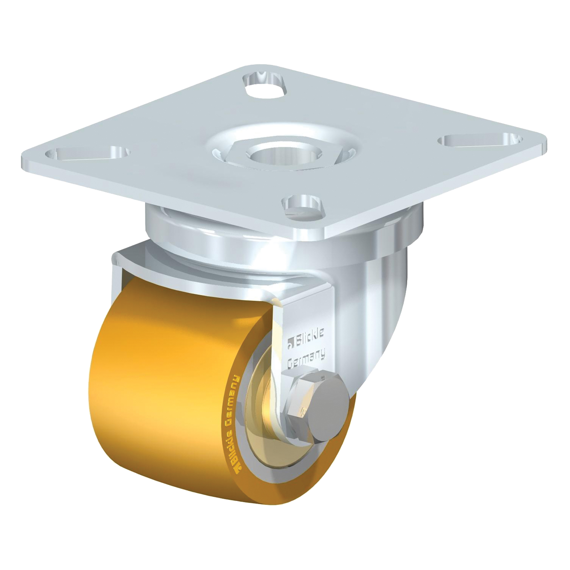 Roulette surbaissée, Pivotant, 1-3/8" (35 mm), Polyuréthane, 220 lb (100 kg)