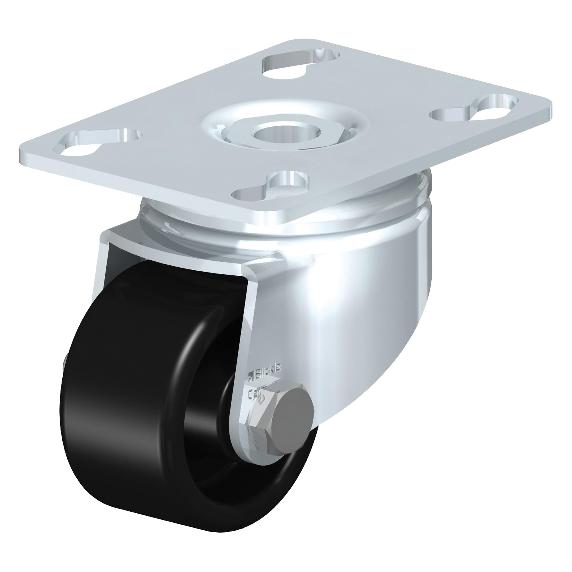 Roulette surbaissée, Pivotant, 2" (51 mm), Nylon,