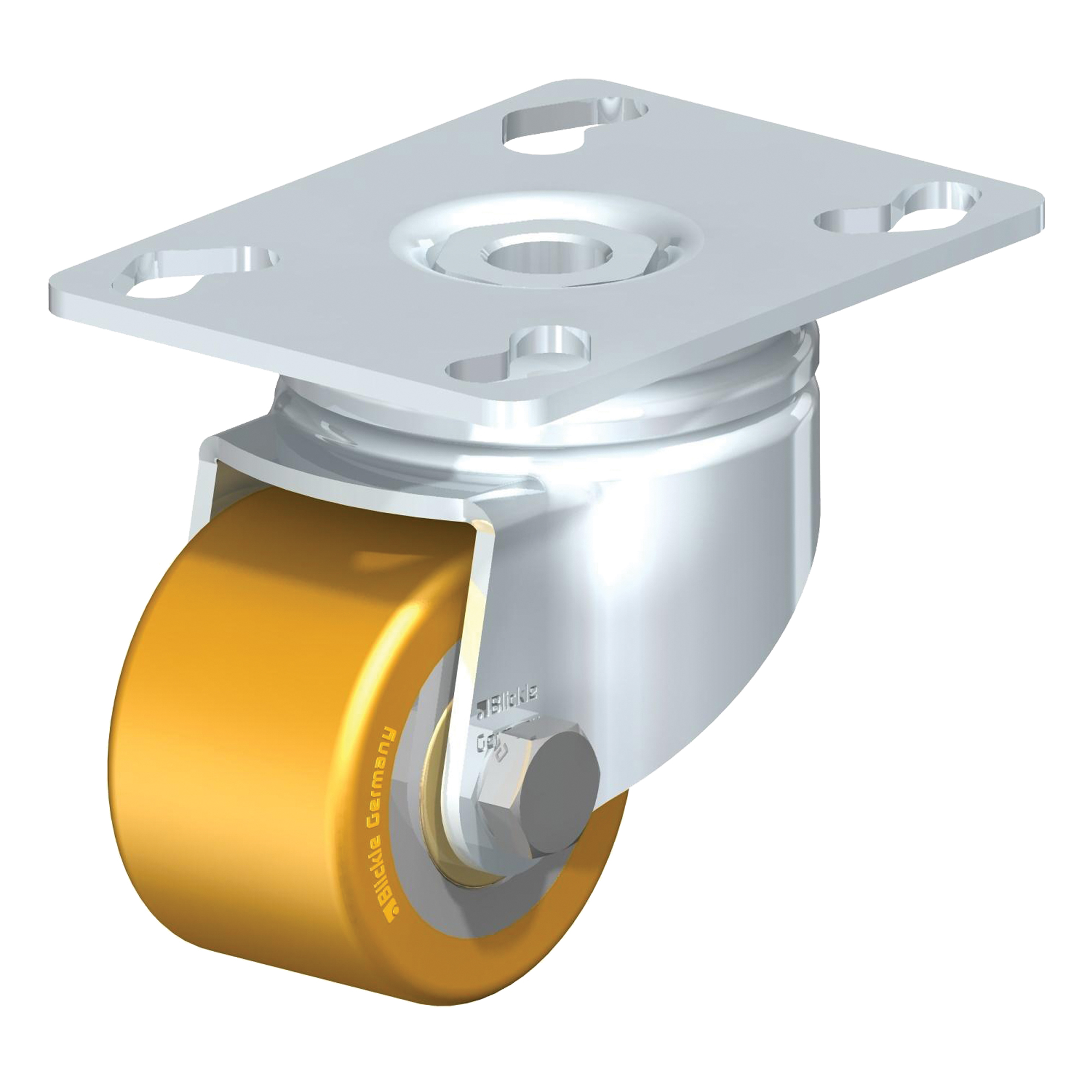 Roulette surbaissée, Pivotant, 2" (51 mm), Polyuréthane, 330 lb (150 kg)