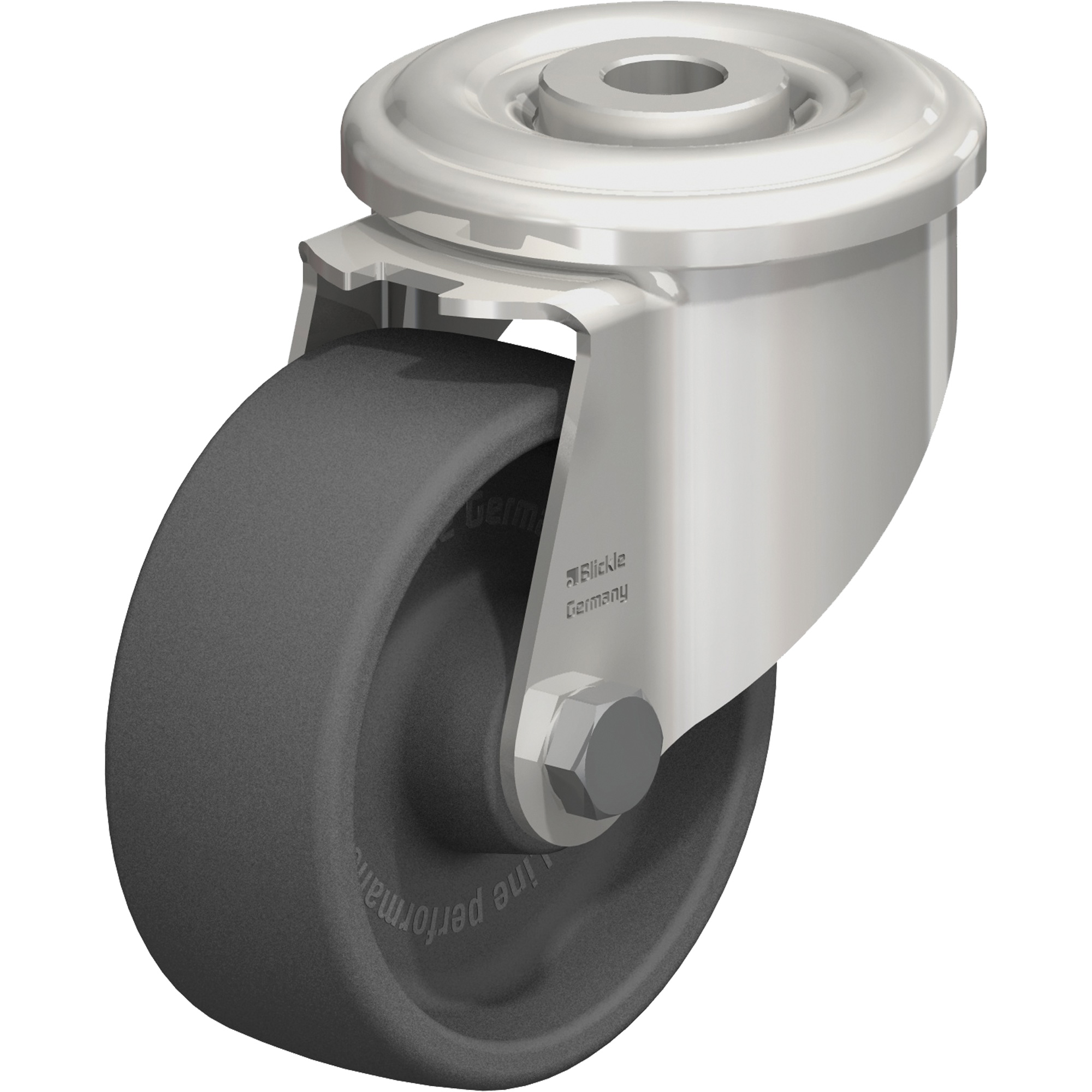 Roulette thermoplastique résistante à la chaleur, Pivotant, Diamètre 3-1/8" (79,375 mm), Capacité 330 lb (149,685 kg)