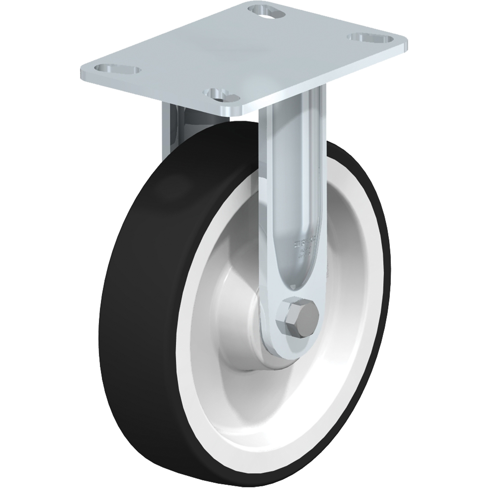 Roulettes robustes sans cheville, Fixe, 8" (203,2 mm), Polyuréthane thermoplastique, 1760 lb (798,32 kg)