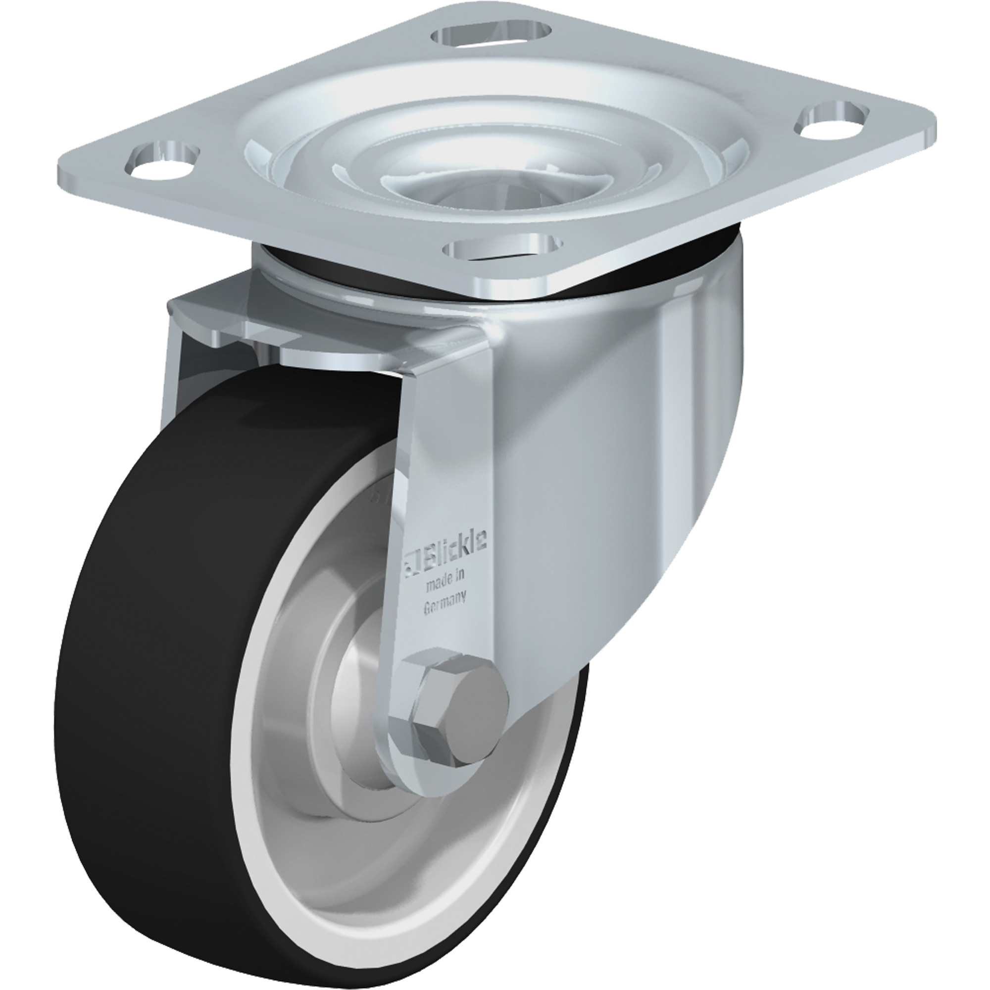 Roulettes robustes sans cheville, Pivotant, 4" (101,6 mm), Polyuréthane thermoplastique, 660 lb (300 kg)