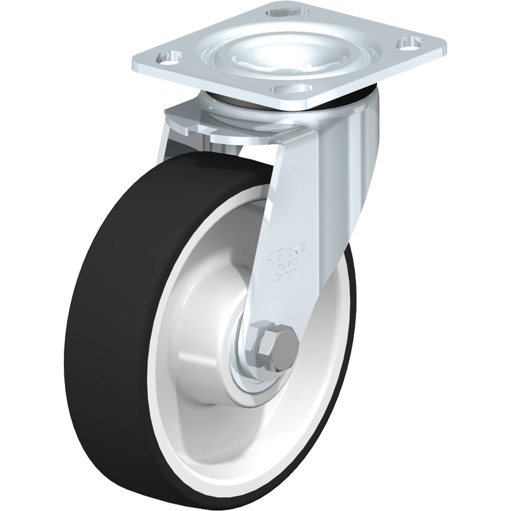 Roulettes robustes sans cheville, Pivotant, 6-5/16" (160,3375 mm), Polyuréthane thermoplastique, 1210 lb (550 kg)