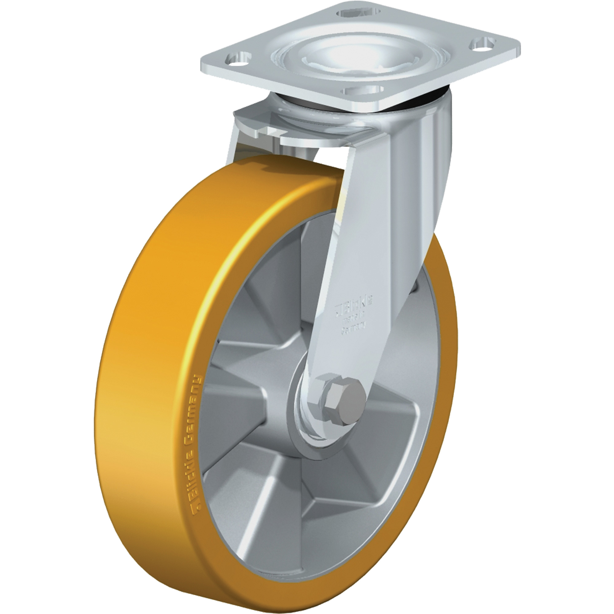 Roulettes robustes sans cheville, Pivotant, 8" (203,2 mm), Polyuréthane, 1250 lb (567 kg)
