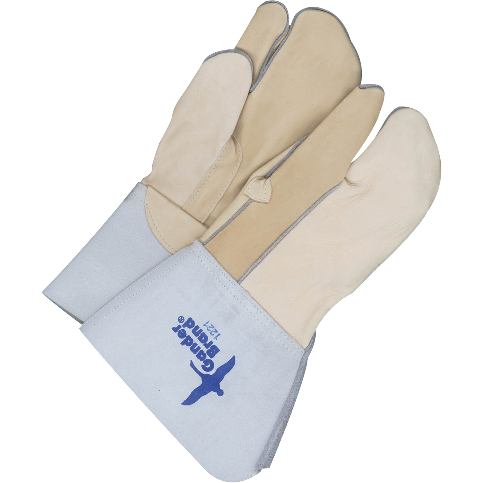 Gants à trois doigts en cuir, Cuir fleur de vache, Taille 12