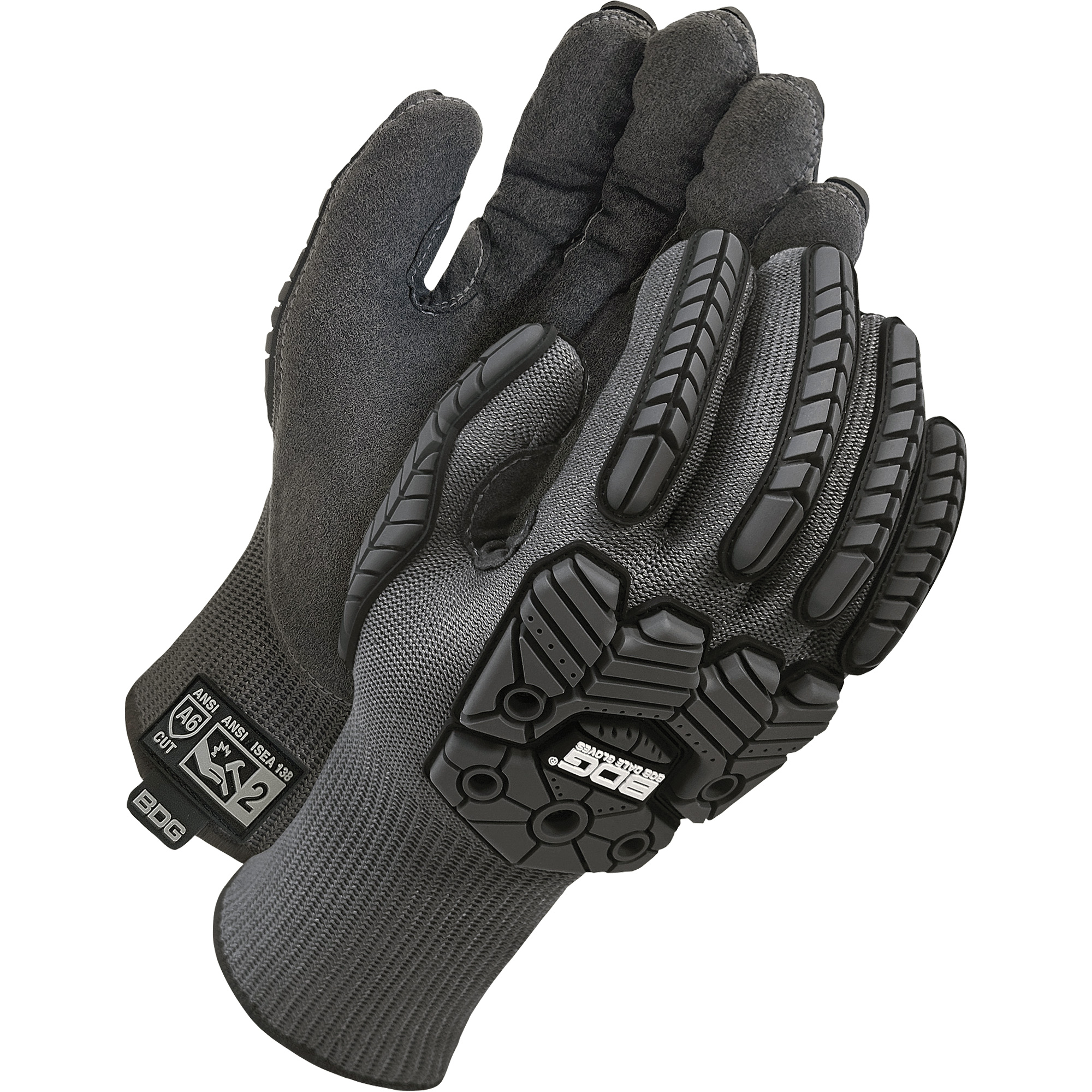 Gants antichocs doublés résistants à la coupe DenyMD, 10, Paume en Microfibre, Poignet Élastique