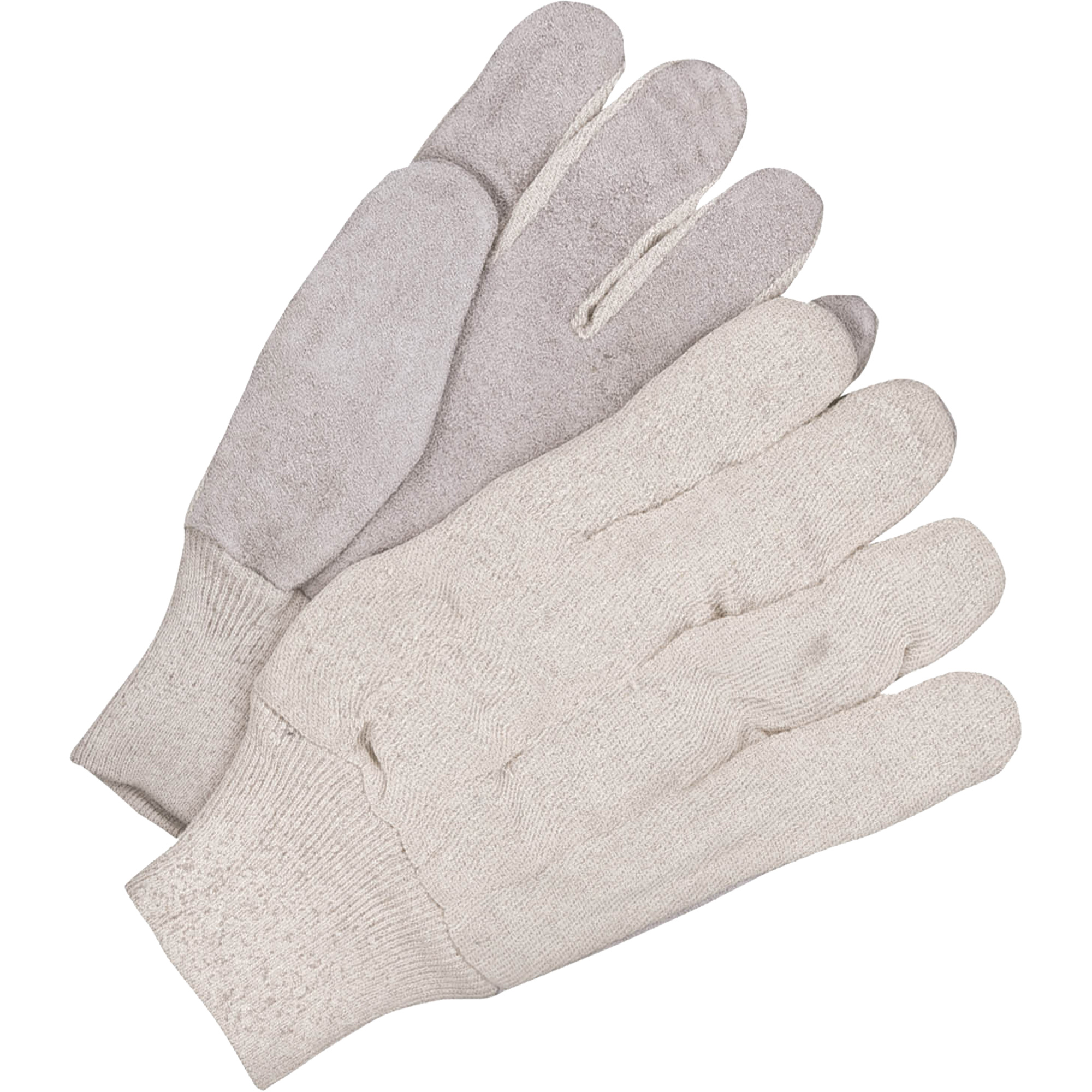 Gants d'ajusteur classiques avec dos en coton, Taille unique, Paume en Cuir de vache refendu