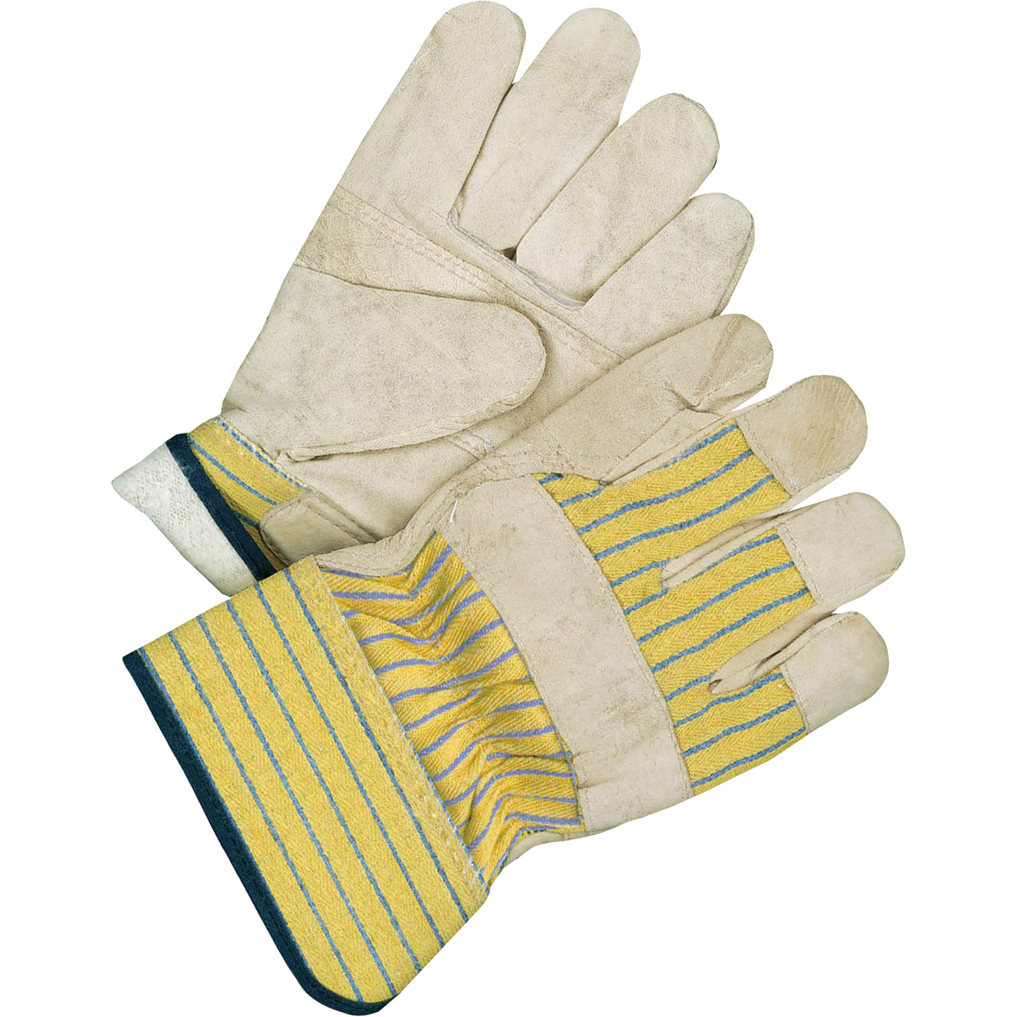 Gants d'ajusteur classiques avec paume renforcée, Taille unique, Paume en Cuir fleur de vache, Doublure en Molleton