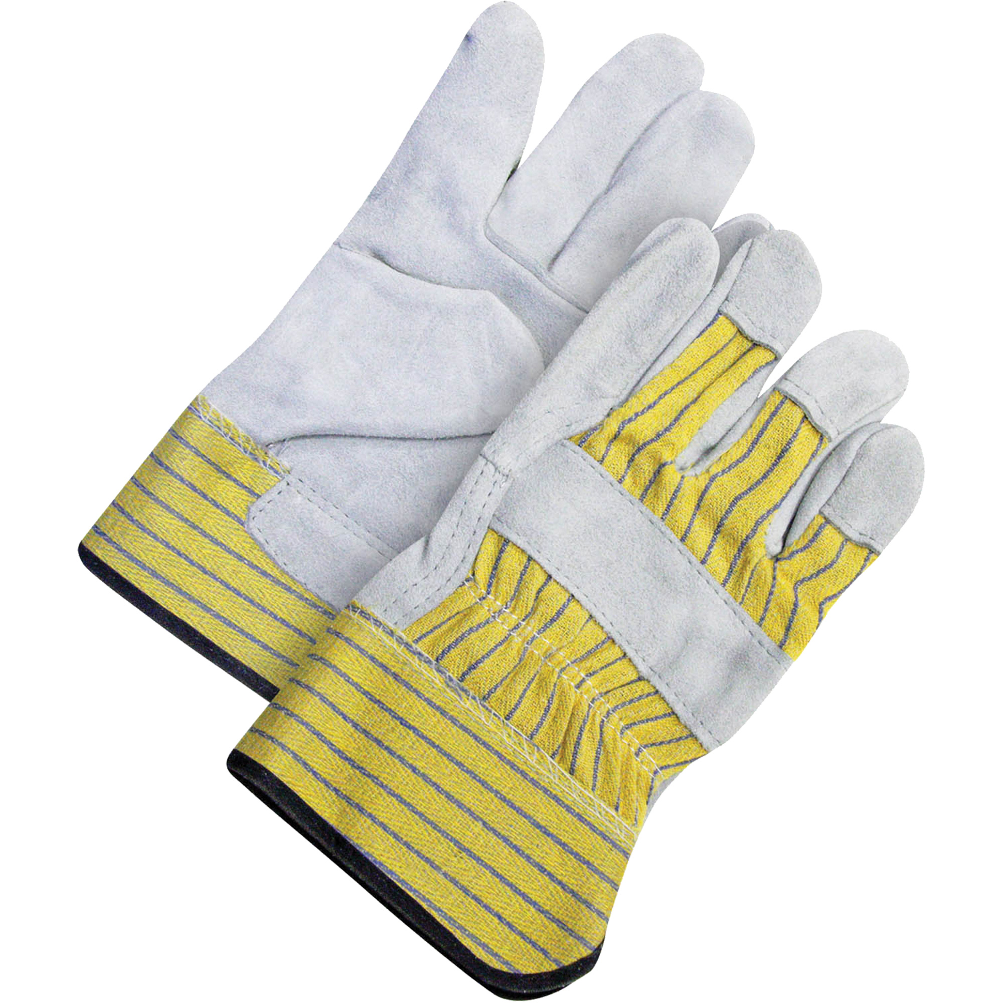Gants d'ajusteur classiques, Taille unique, Paume en Cuir de vache refendu, Doublure en Molleton
