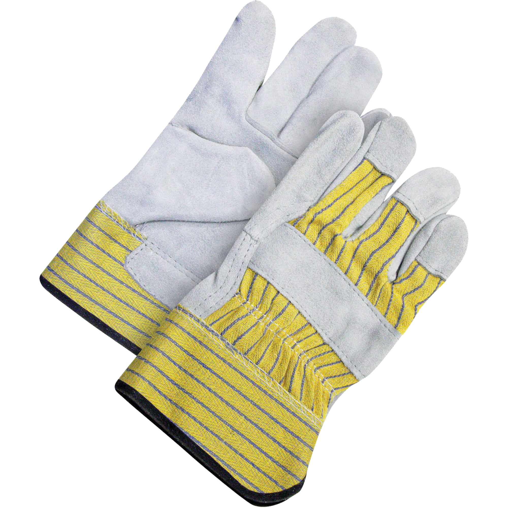 Gants d'ajusteur classiques, Taille unique, Paume en Cuir de vache refendu, Doublure en Molleton