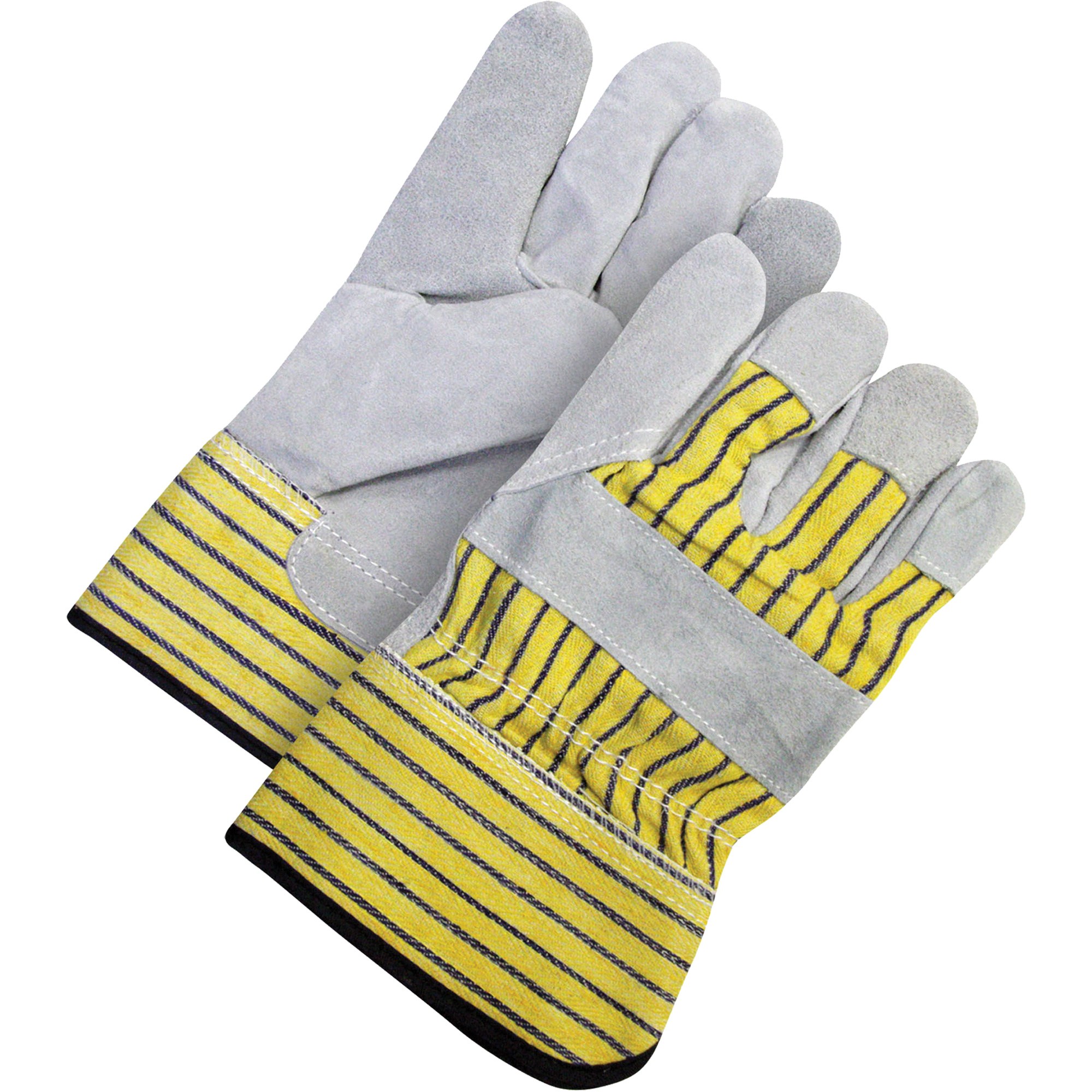 Gants d'ajusteur classiques, Taille unique, Paume en Cuir de vache refendu, Doublure en Molleton