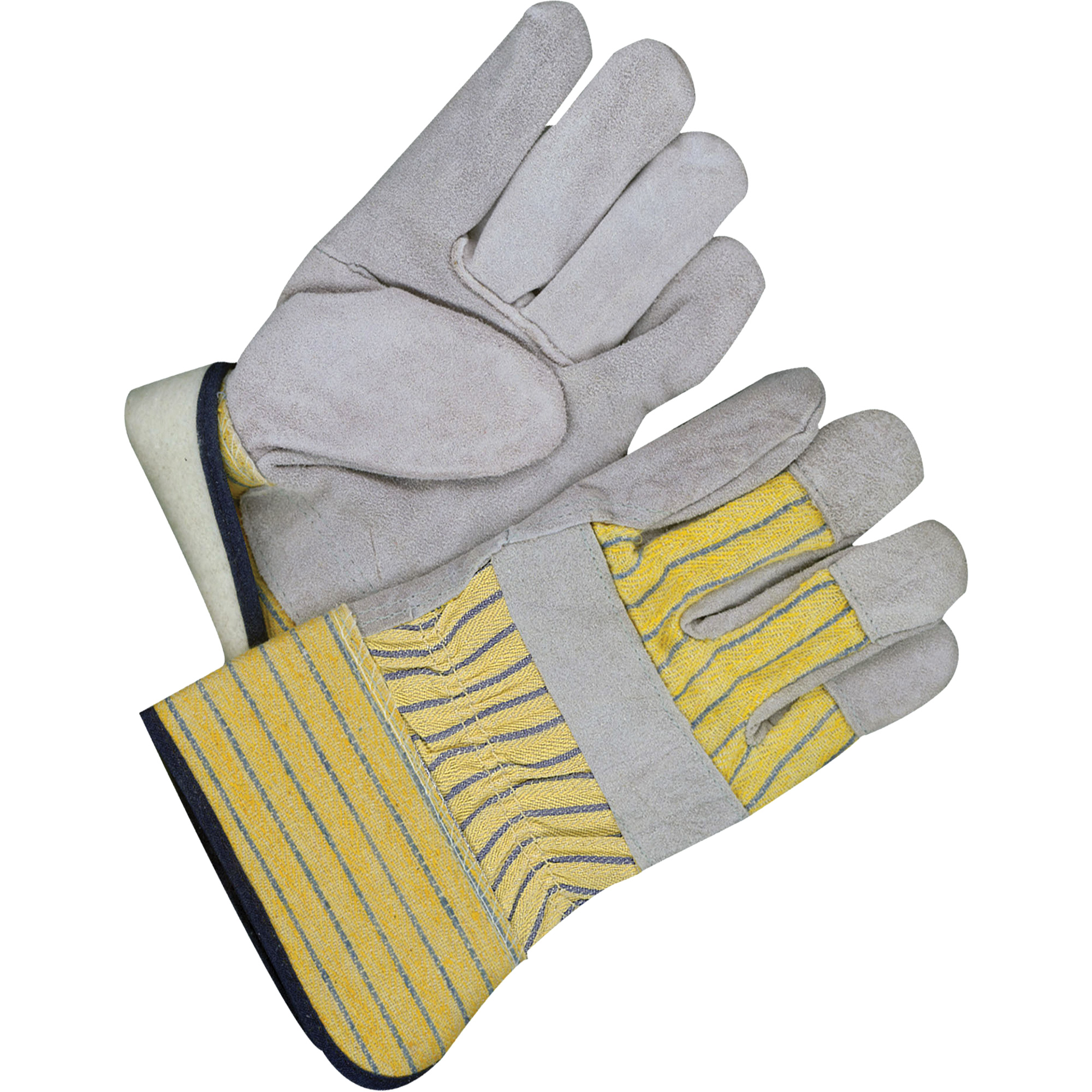 Gants d'ajusteur classiques, Taille unique, Paume en Cuir de vache refendu, Doublure en Molleton