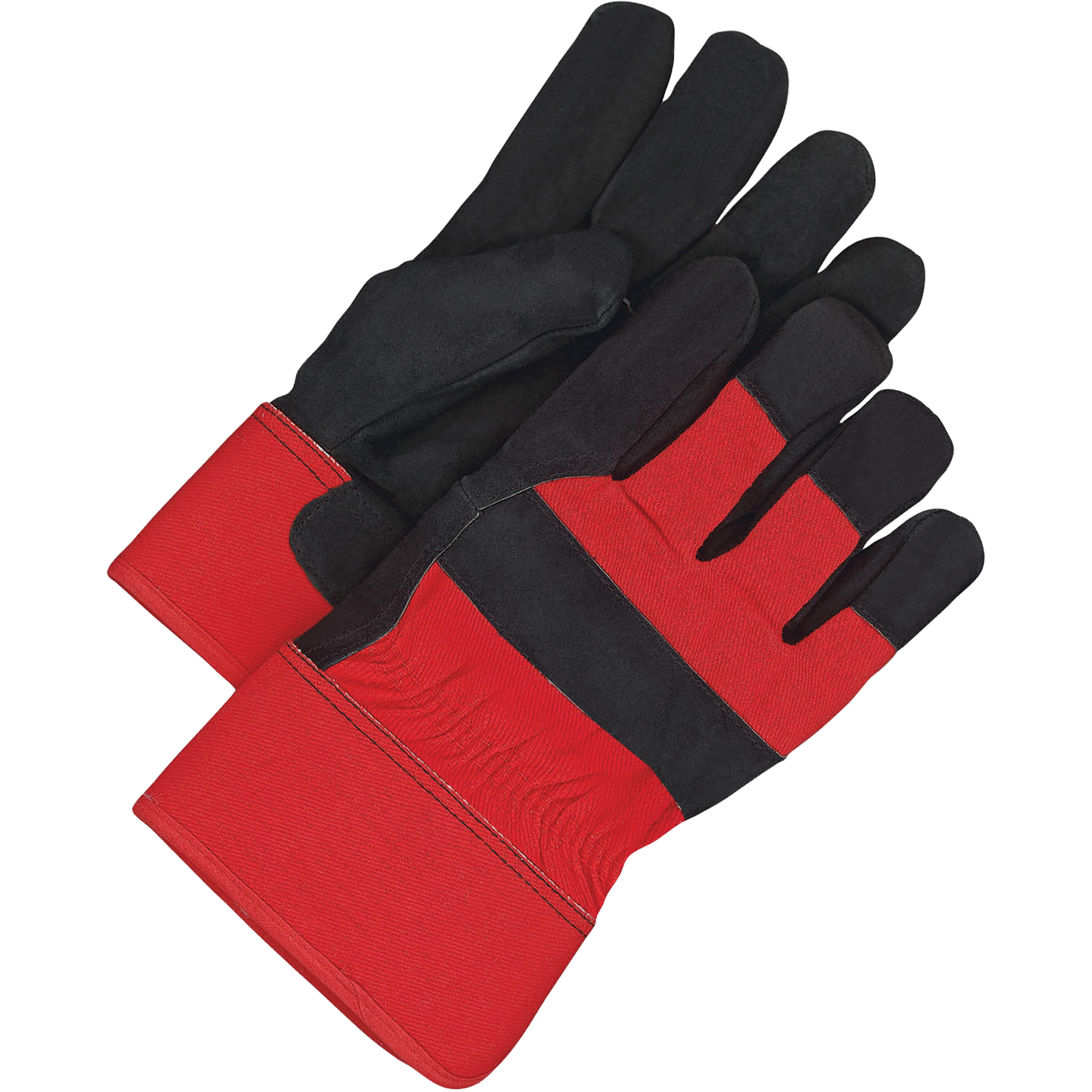 Gants d'ajusteur classiques, Taille unique, Paume en Cuir de vache refendu, Doublure en Peluche d'acrylique